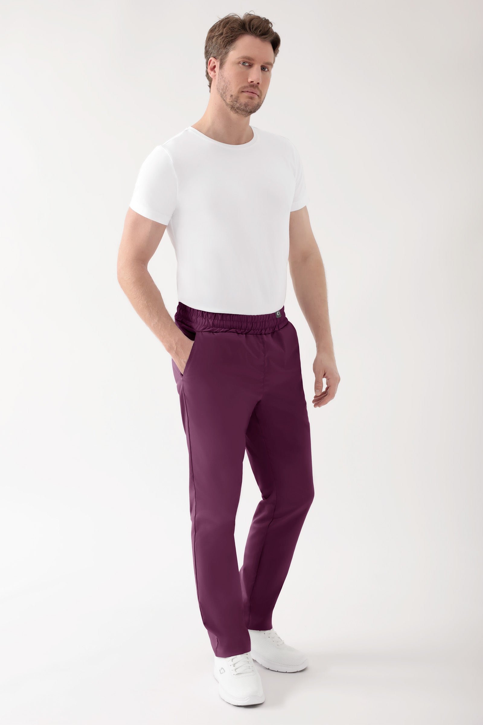 CORE Pantalon mixte - Taille haute prune, Vue de face