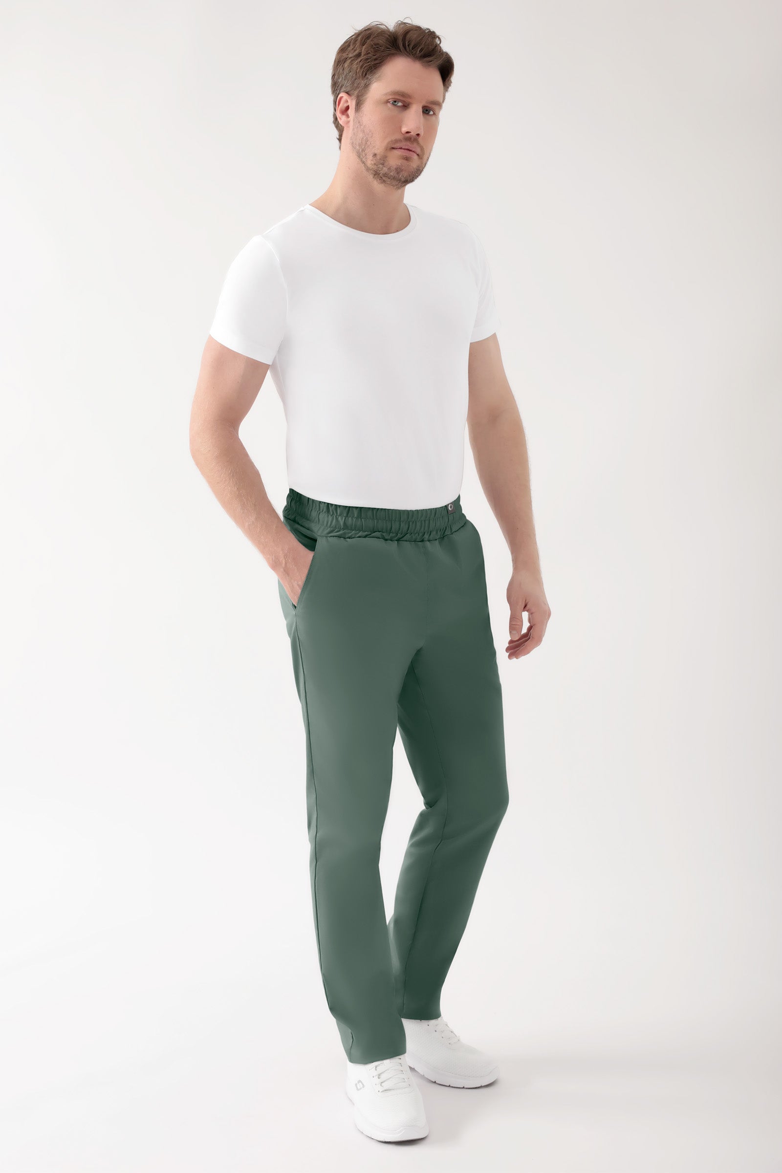 CORE Pantalon mixte - Taille haute vert foncé, Vue de face