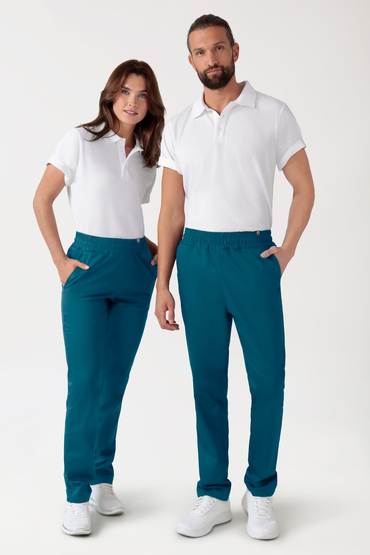 CORE Pantalon mixte - Taille haute vert pétrole, Vue de face