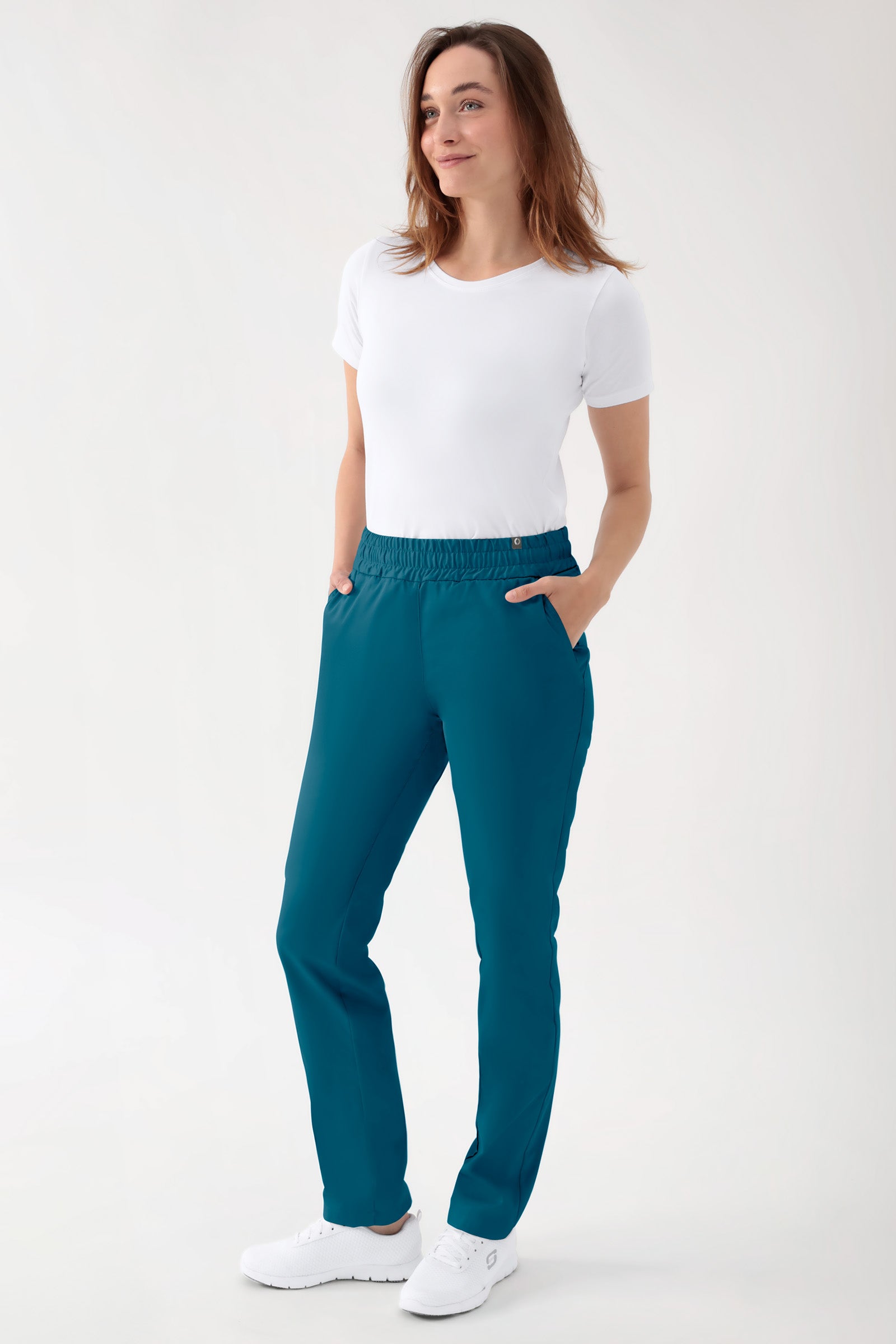 CORE Pantalon mixte - Taille haute vert pétrole, Vue de face