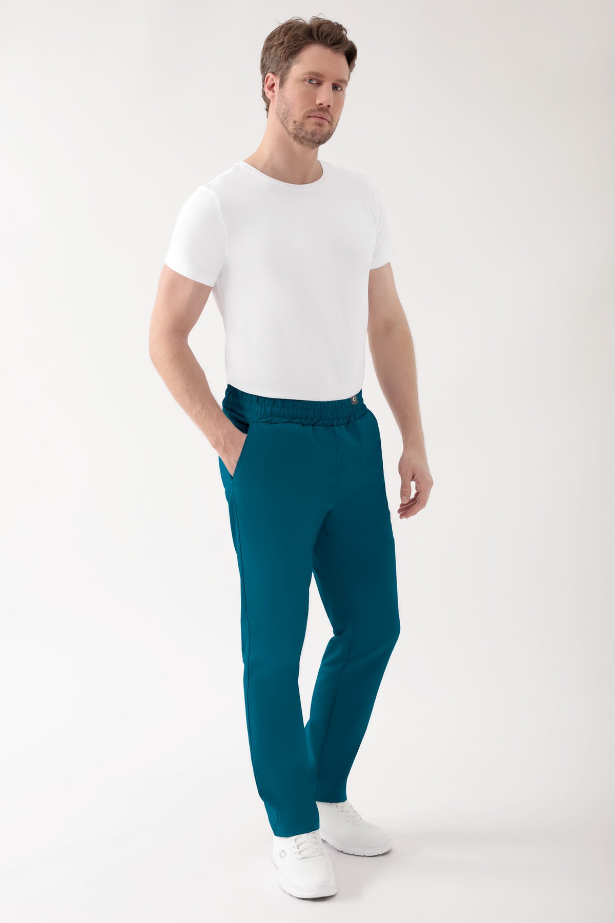 CORE Pantalon mixte - Taille haute vert pétrole, Vue de face