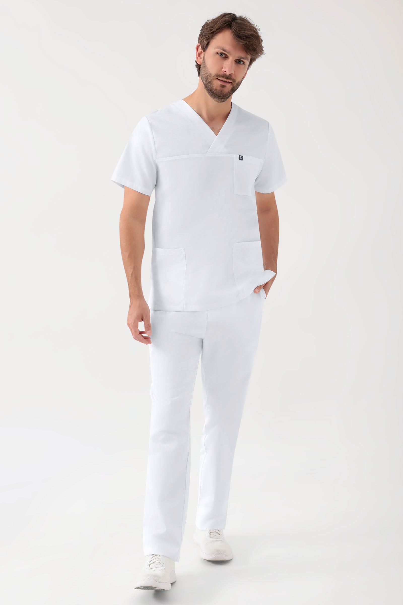 GREEN Tunique Stretch mixte - Décolleté V blanc, Vue de face