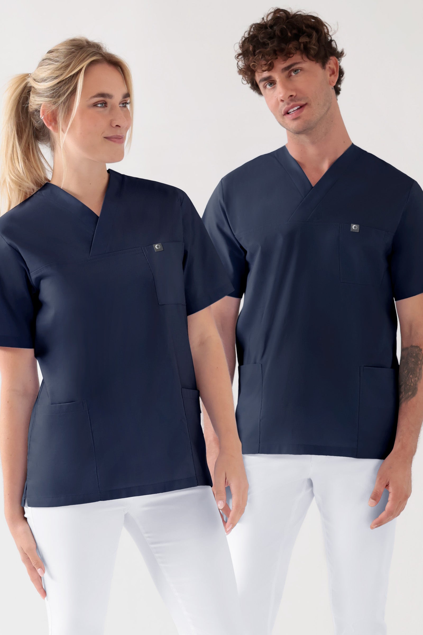 Tunique Coton mixte - Lot de 2 bleu navy, Vue de face