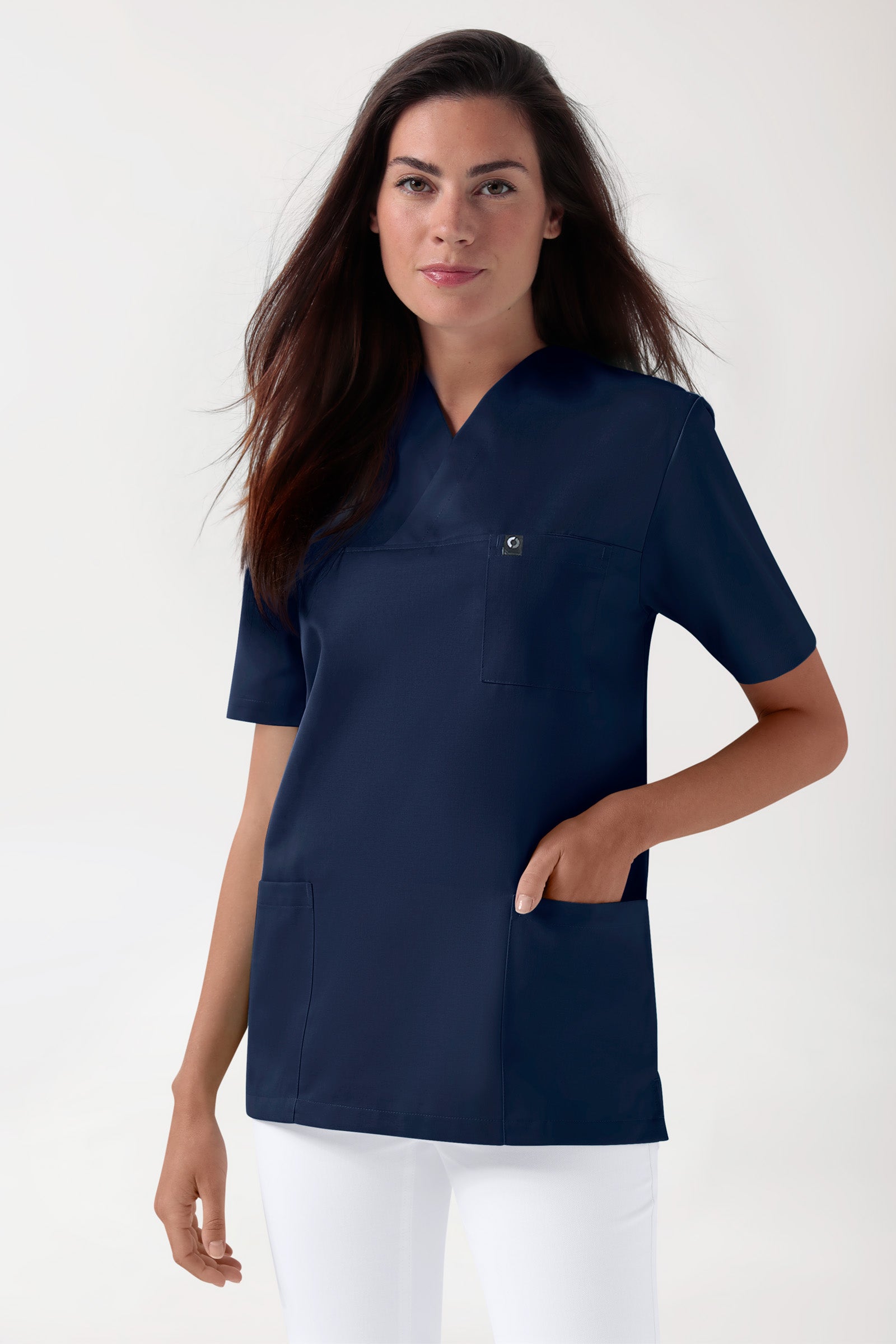 GREEN Tunique Stretch mixte - Décolleté V navy, Vue de face