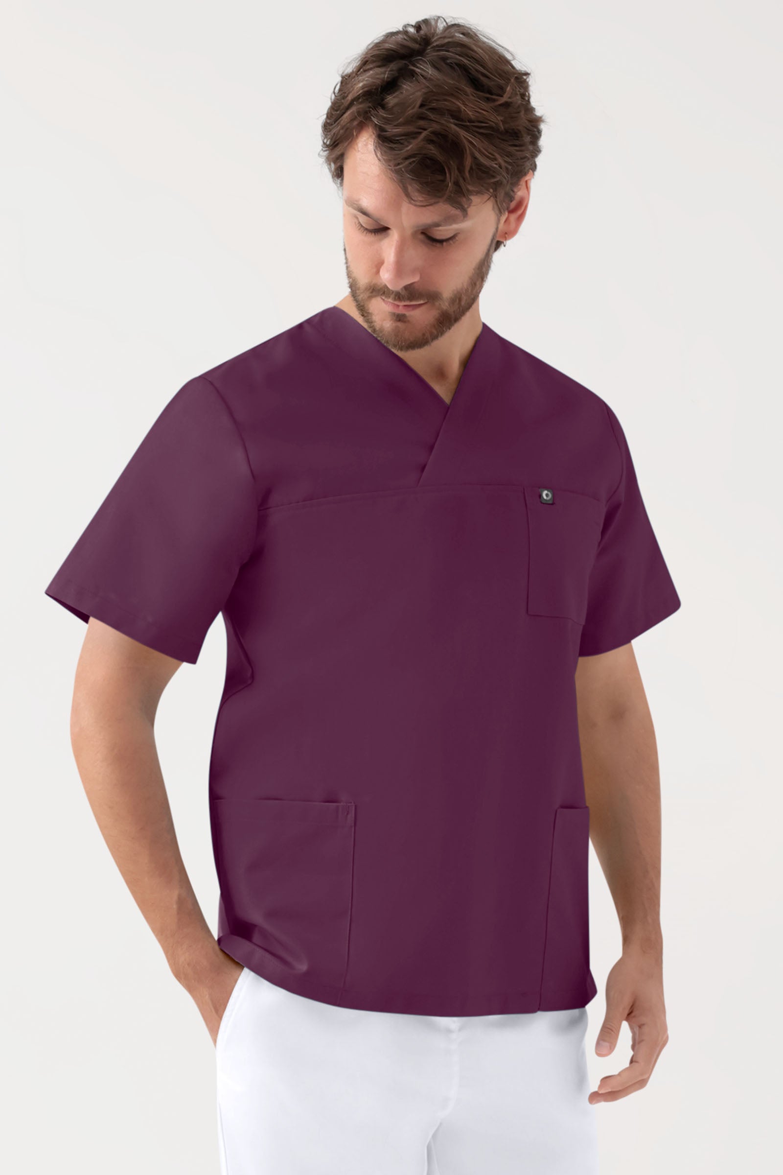 GREEN Tunique Stretch mixte - Décolleté V prune, Vue de face
