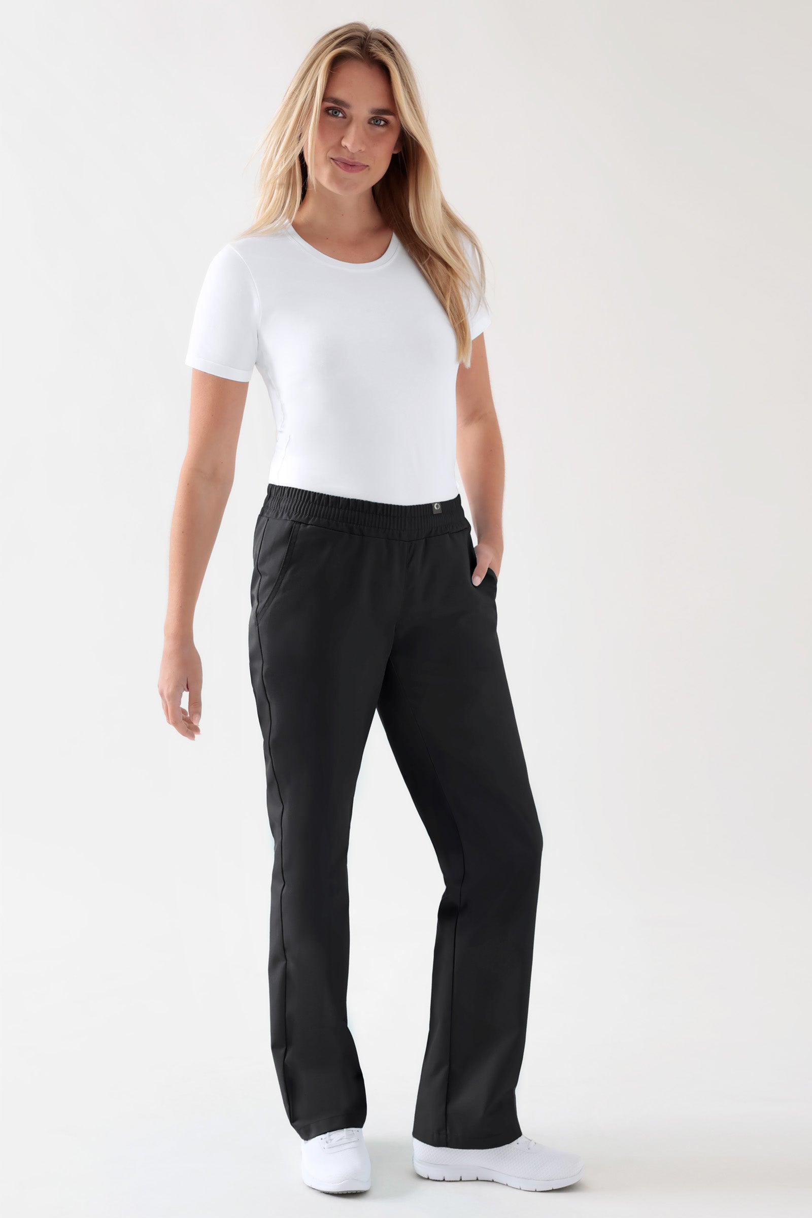 JUST STRONG Pantalon Femme - Ceinture élastiquée noir, Vue de face