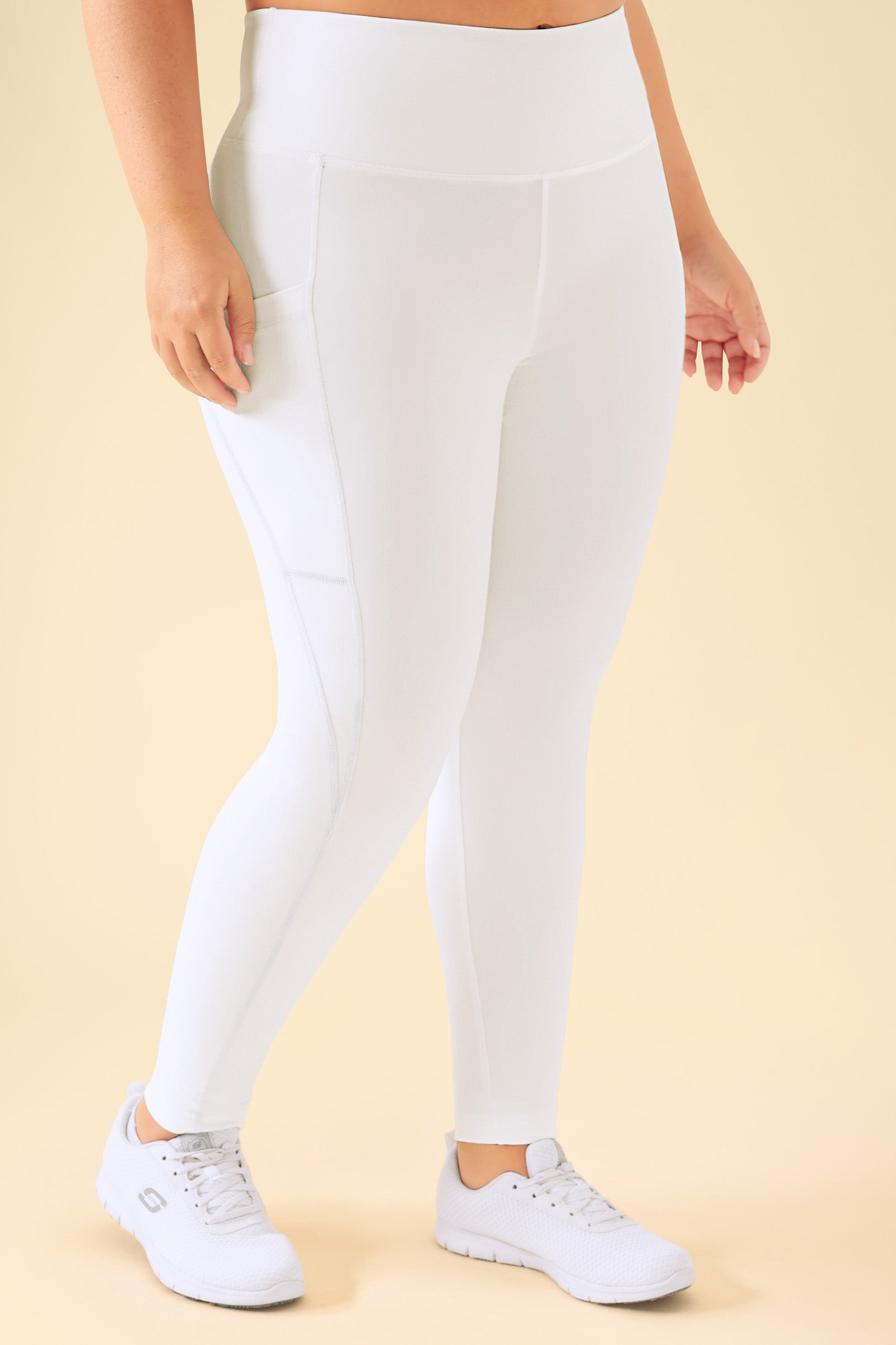 KAERE Leggings Femme - super élastique blanc, Vue de face