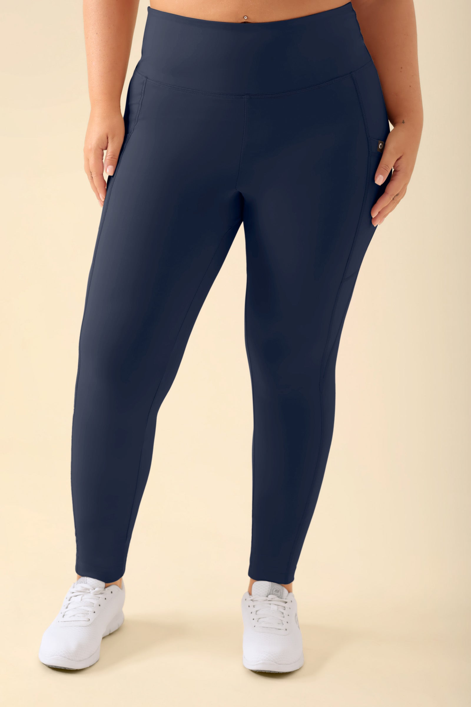 KAERE Leggings Femme - super élastique navy, Vue de face