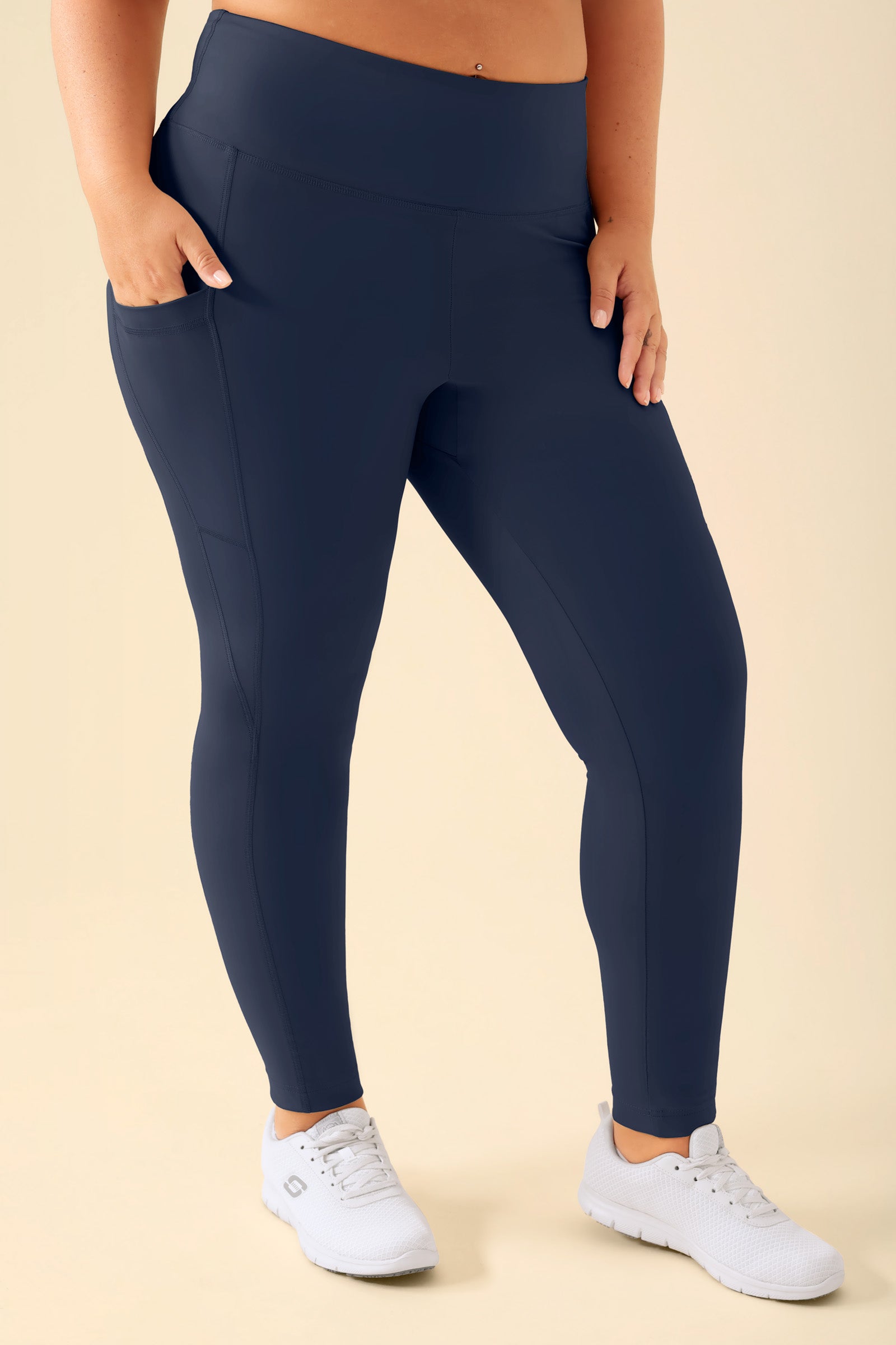 KAERE Leggings Femme - super élastique navy, Vue de face