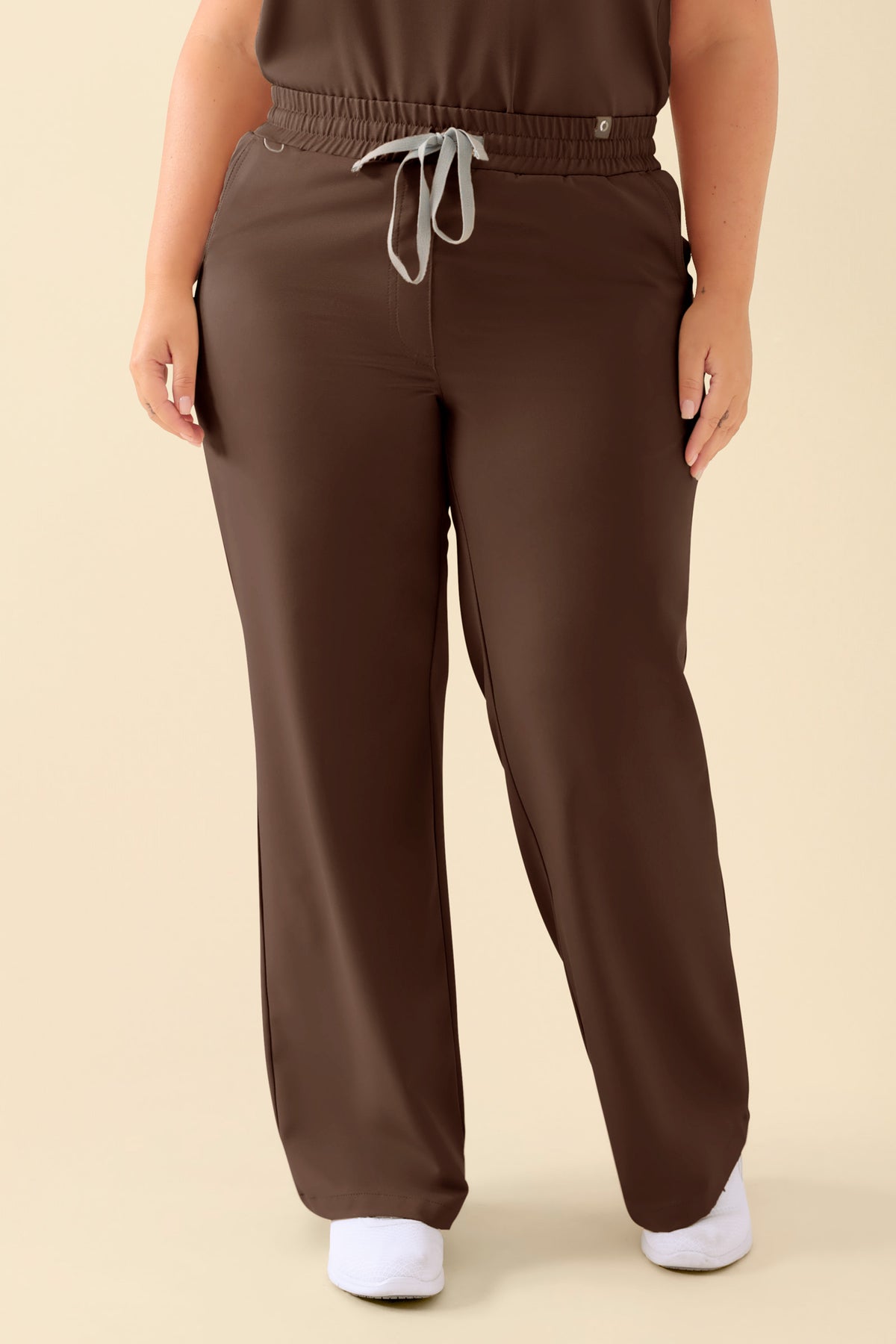 KAERE Pantalon Femme - large jambe coffee, Vue de face
