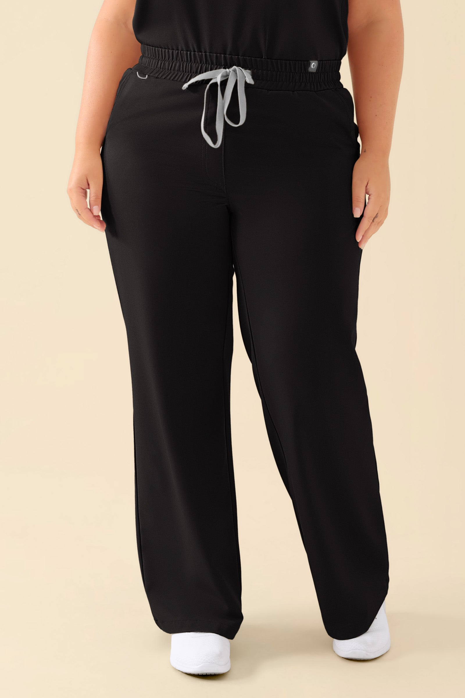 KAERE Pantalon Femme - large jambe noir, Vue de face