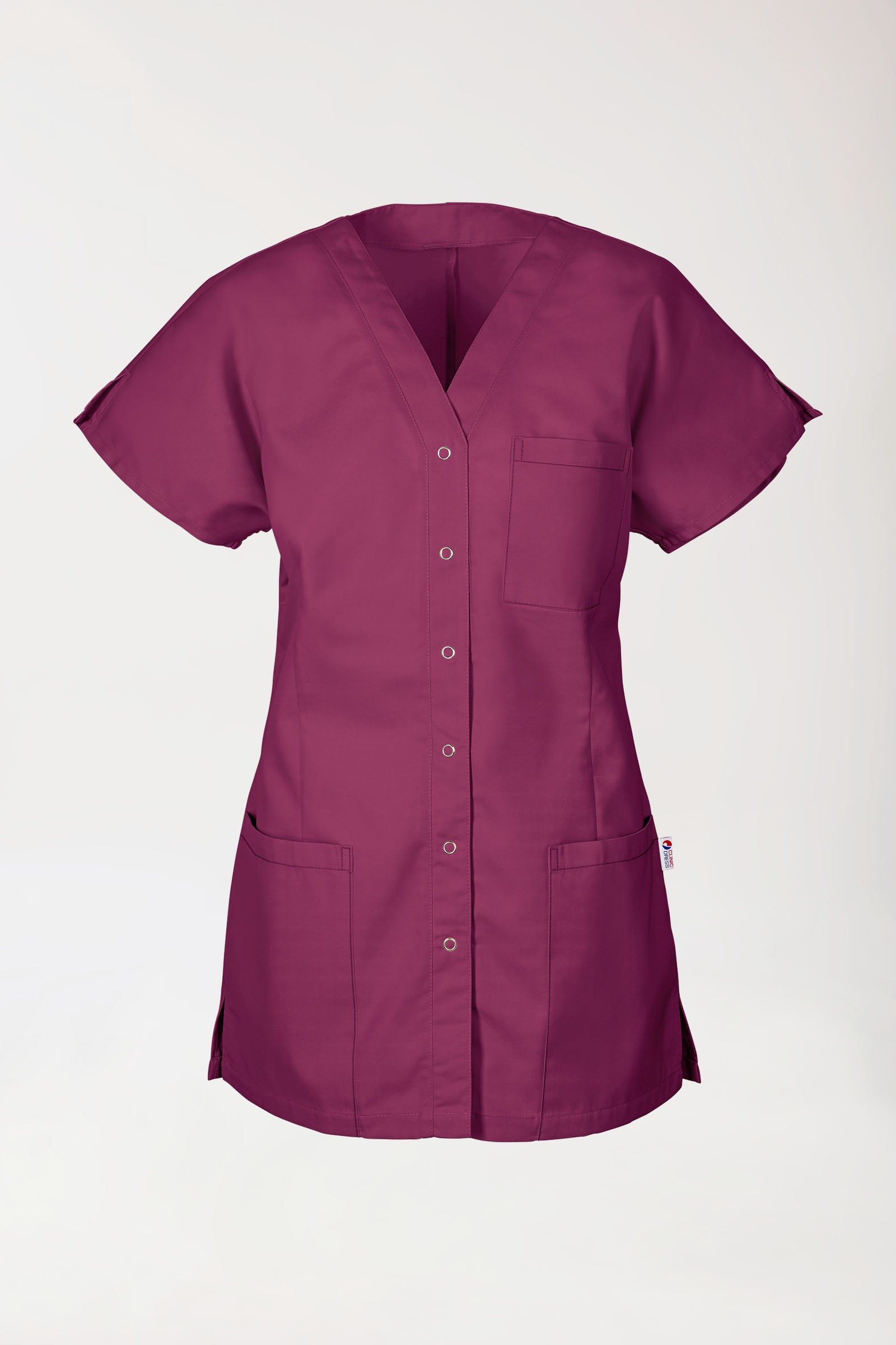 JUST STRONG Blouse Femme - patte pressions berry, Vue de face