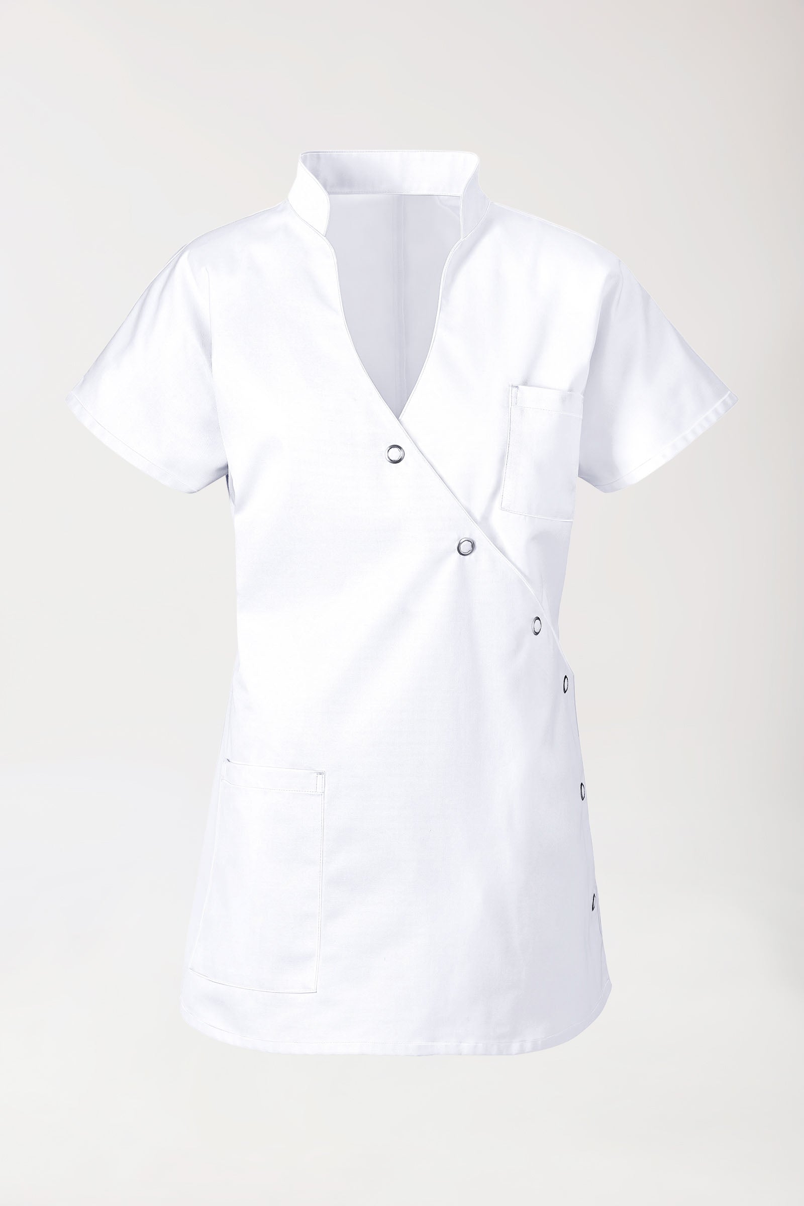 JUST STRONG Blouse Femme - Patte de boutonnage blanc