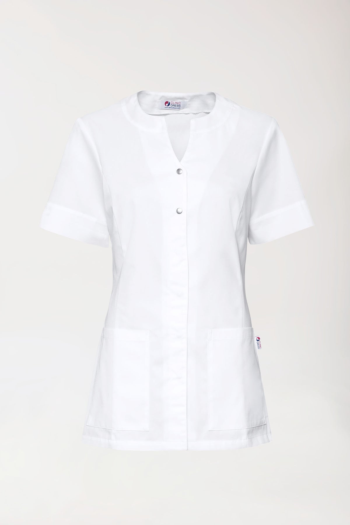 Blouse Beauté Femme - Boutonnage invisible blanc, Vue de face