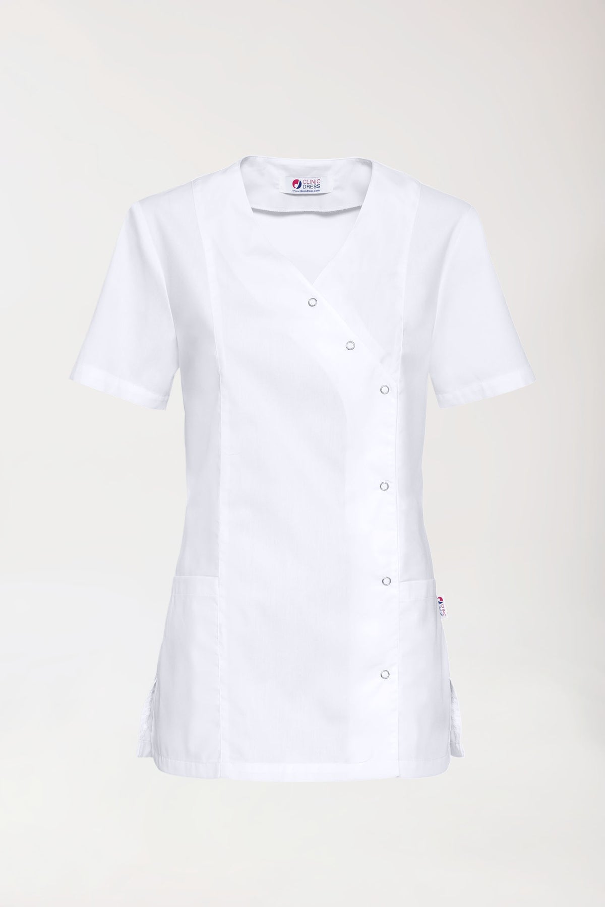 Blouse Stretch Femme - boutonnée blanc, Vue de face