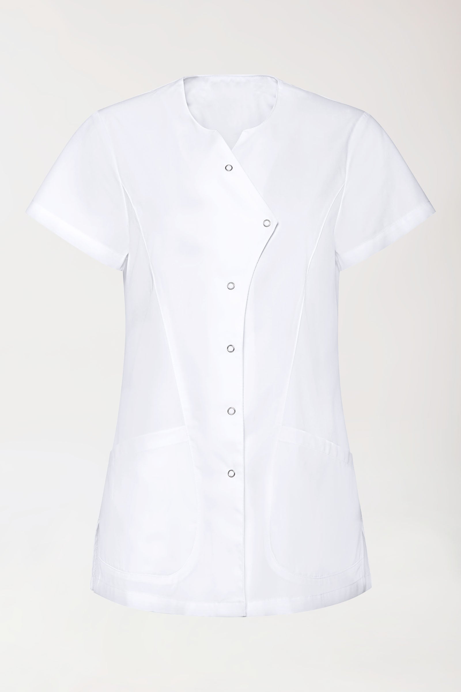 GREEN Blouse Stretch Femme - patte de boutonnage asymétrique blanc