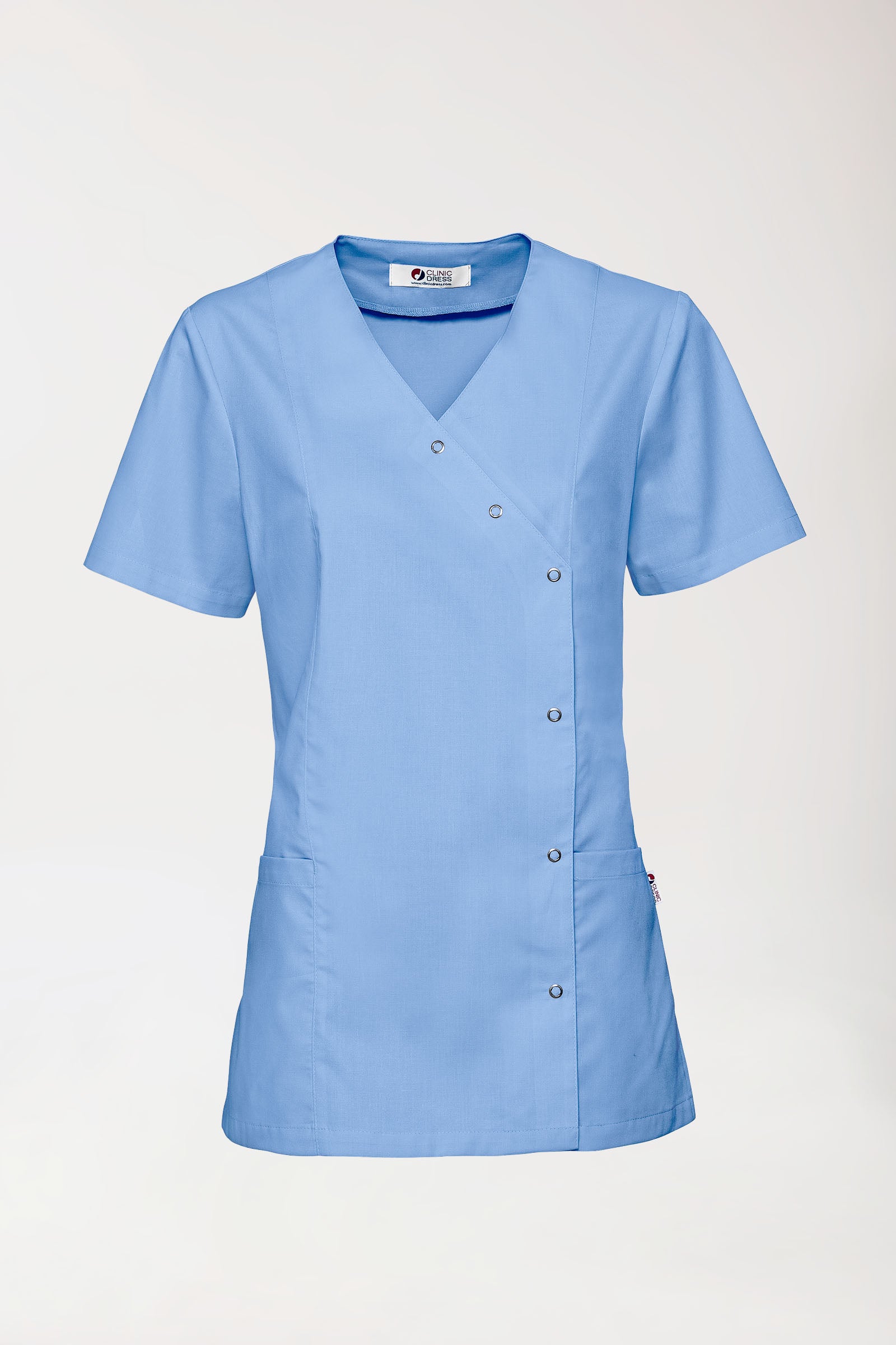Blouse Stretch Femme - boutonnée bleu ciel