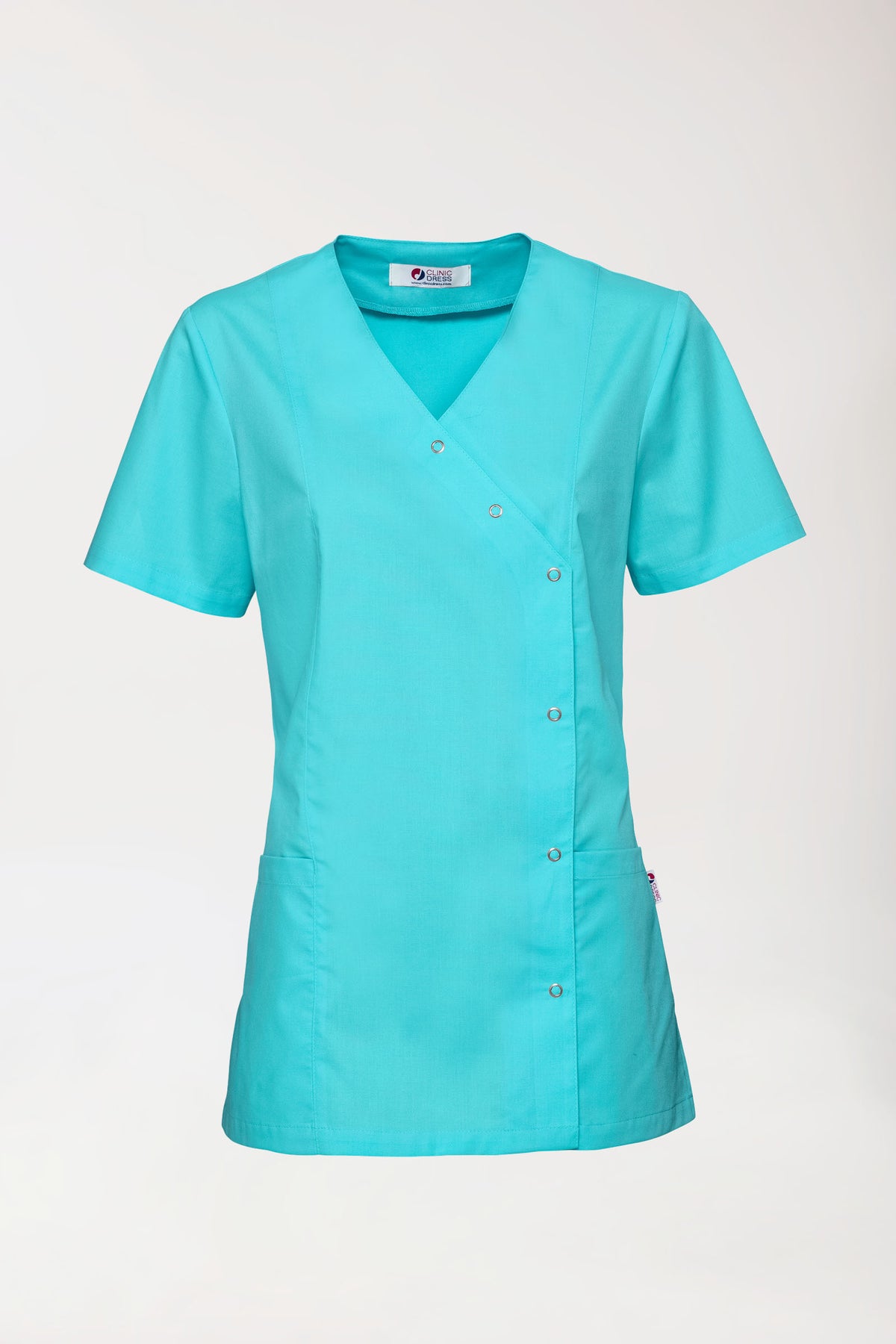 Blouse Stretch Femme - boutonnée bleu curaçao