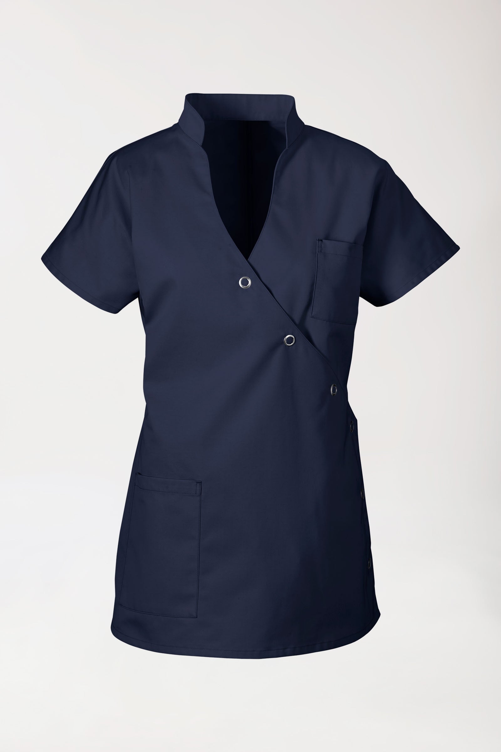 JUST STRONG Blouse Femme - Patte de boutonnage bleu navy