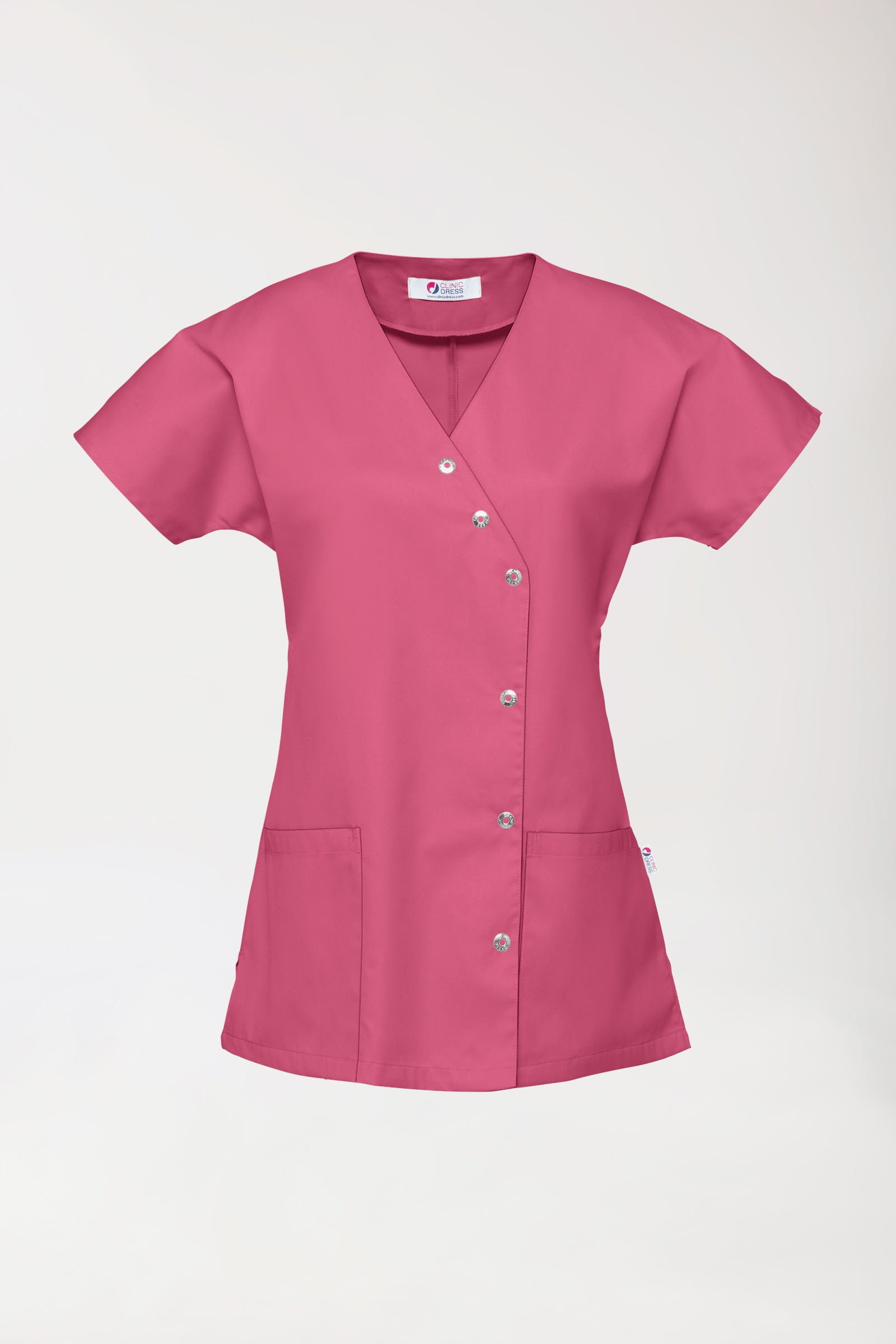 Blouse Beauté Femme - Patte pressions asymétrique bois de rose