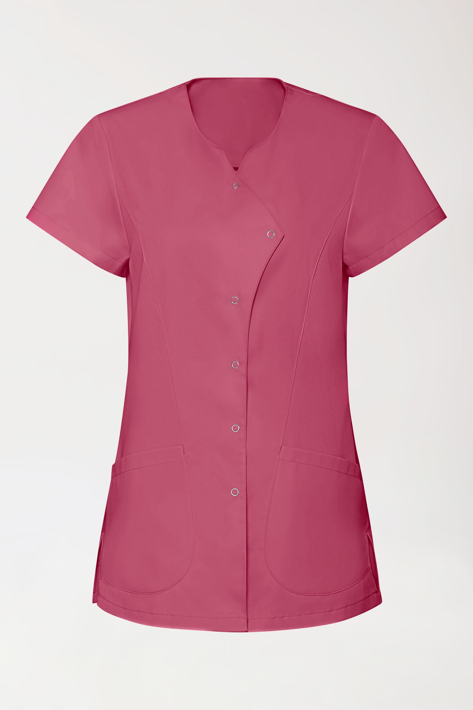 GREEN Blouse Stretch Femme - patte de boutonnage asymétrique bois de rose