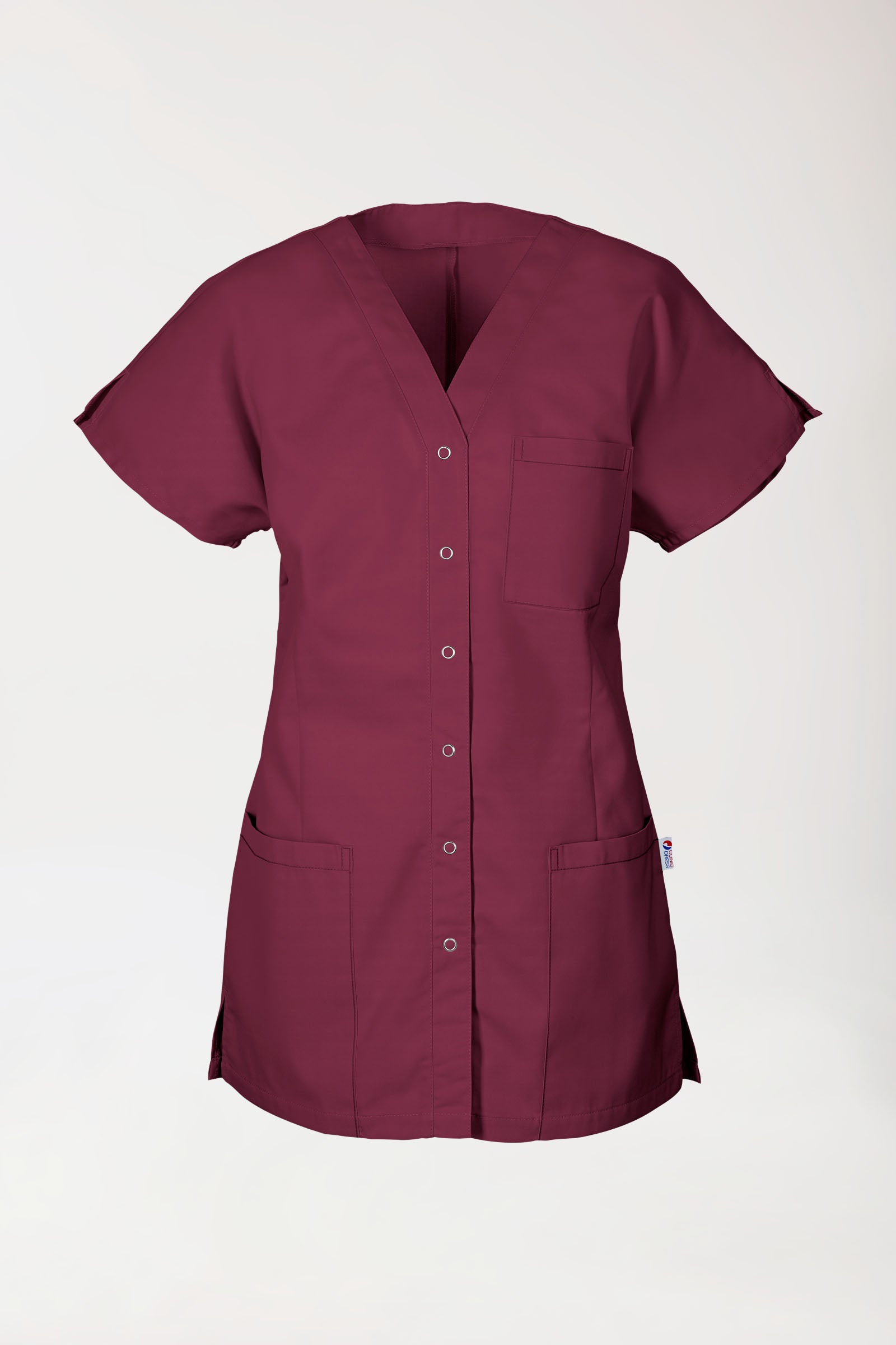 JUST STRONG Blouse Femme - patte pressions bordeaux