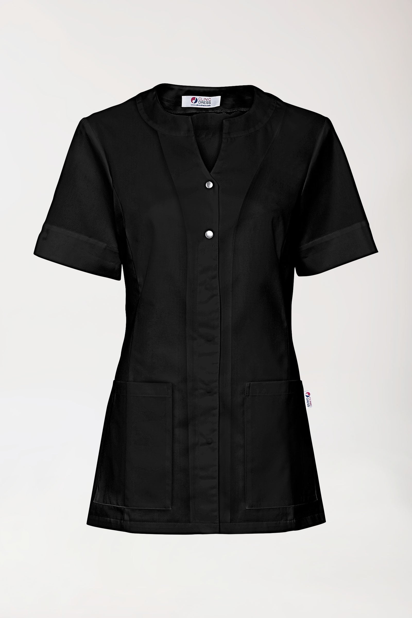Blouse Beauté Femme - Boutonnage invisible noir