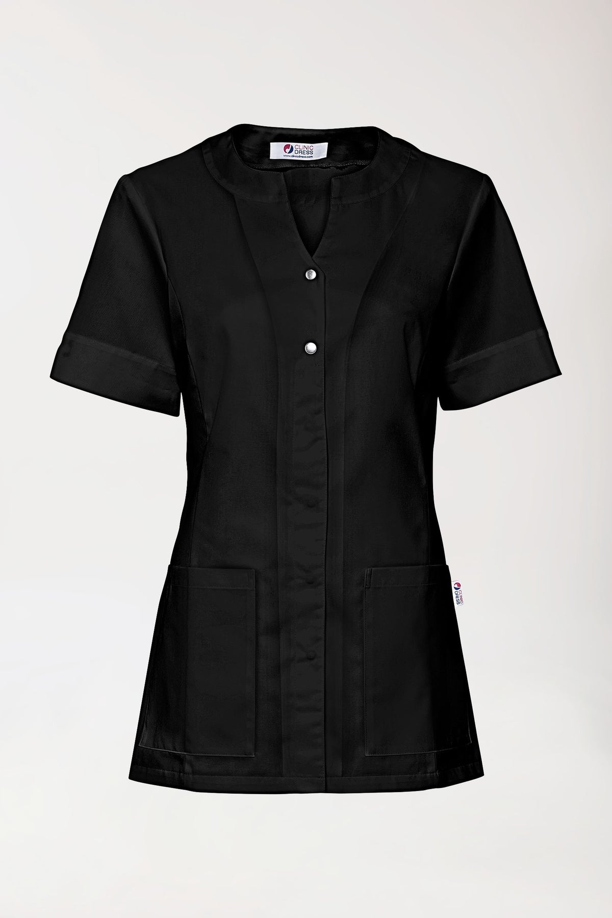Blouse Beauté Femme - Boutonnage invisible noir
