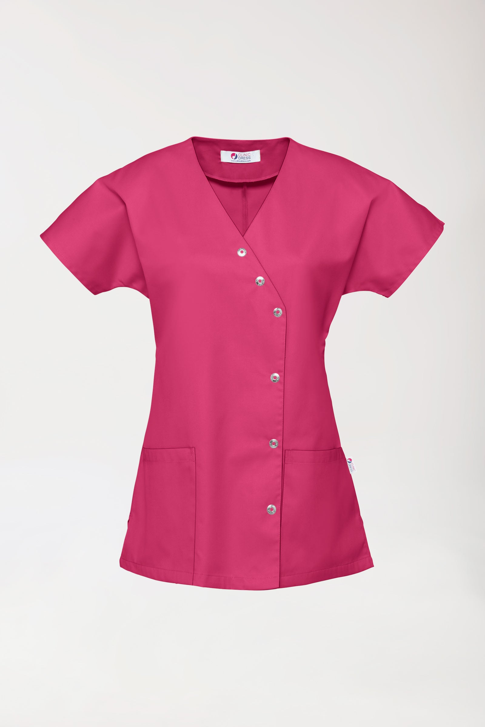 Blouse Beauté Femme - Patte pressions asymétrique pink