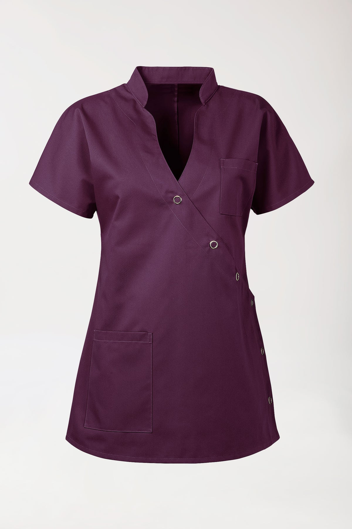 JUST STRONG Blouse Femme - Patte de boutonnage prune, Vue de face