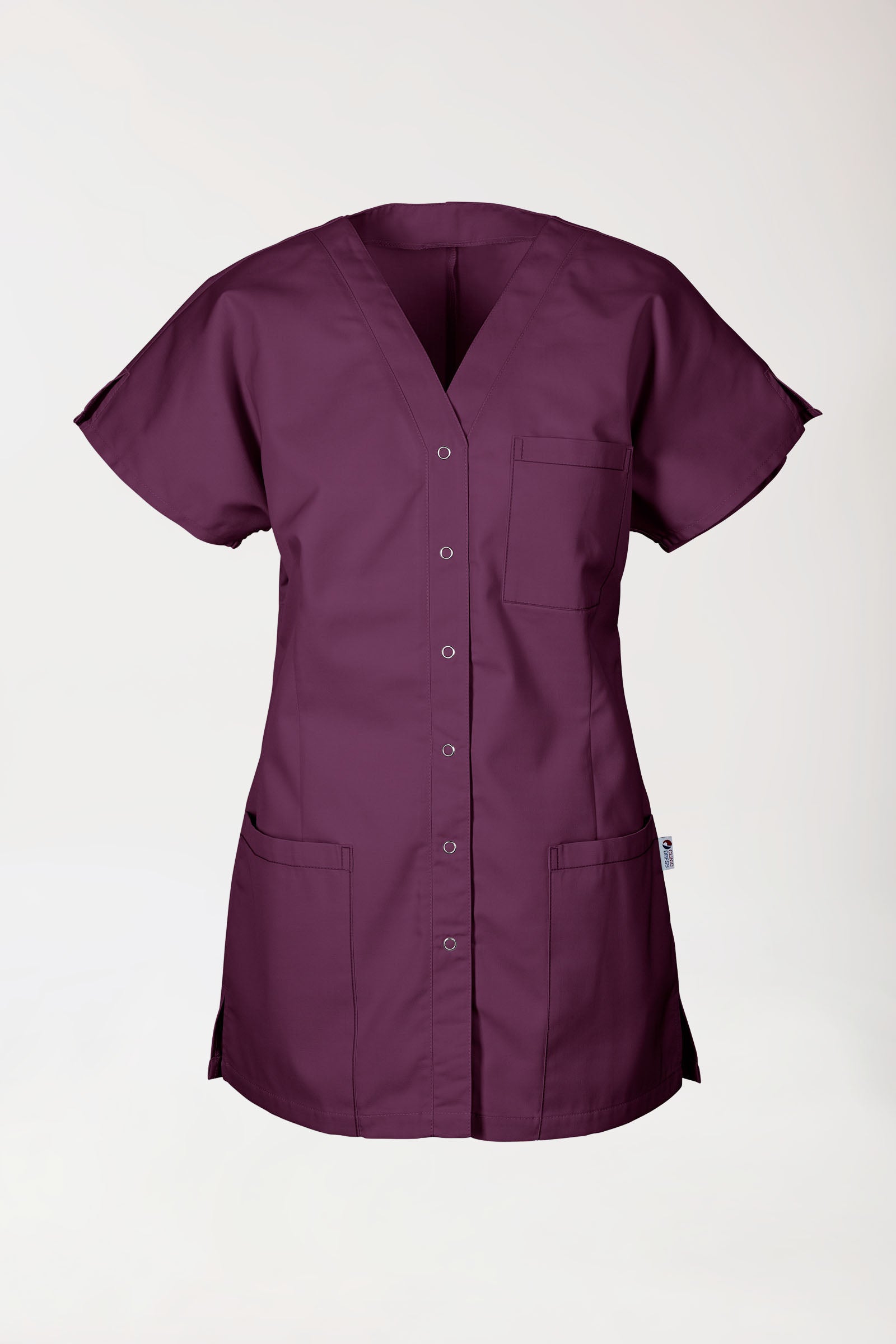 JUST STRONG Blouse Femme - patte pressions prune