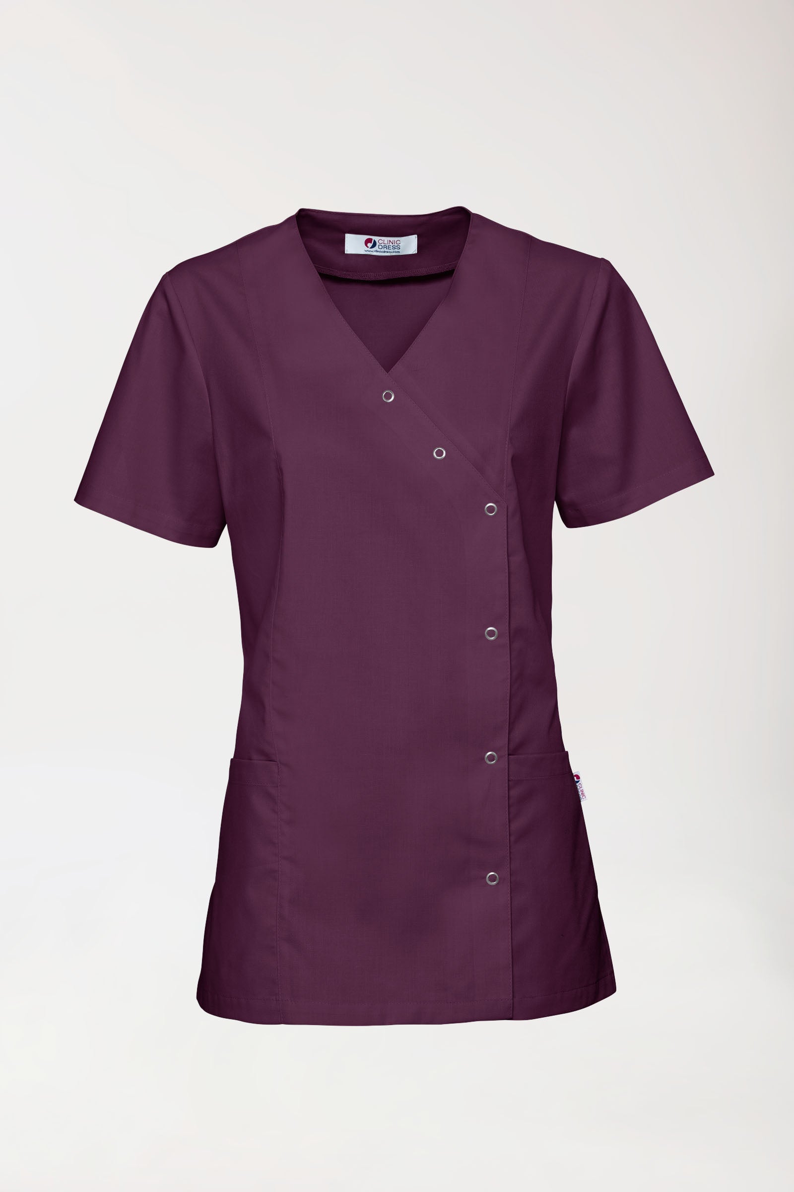 Blouse Stretch Femme - boutonnée prune, Vue de face