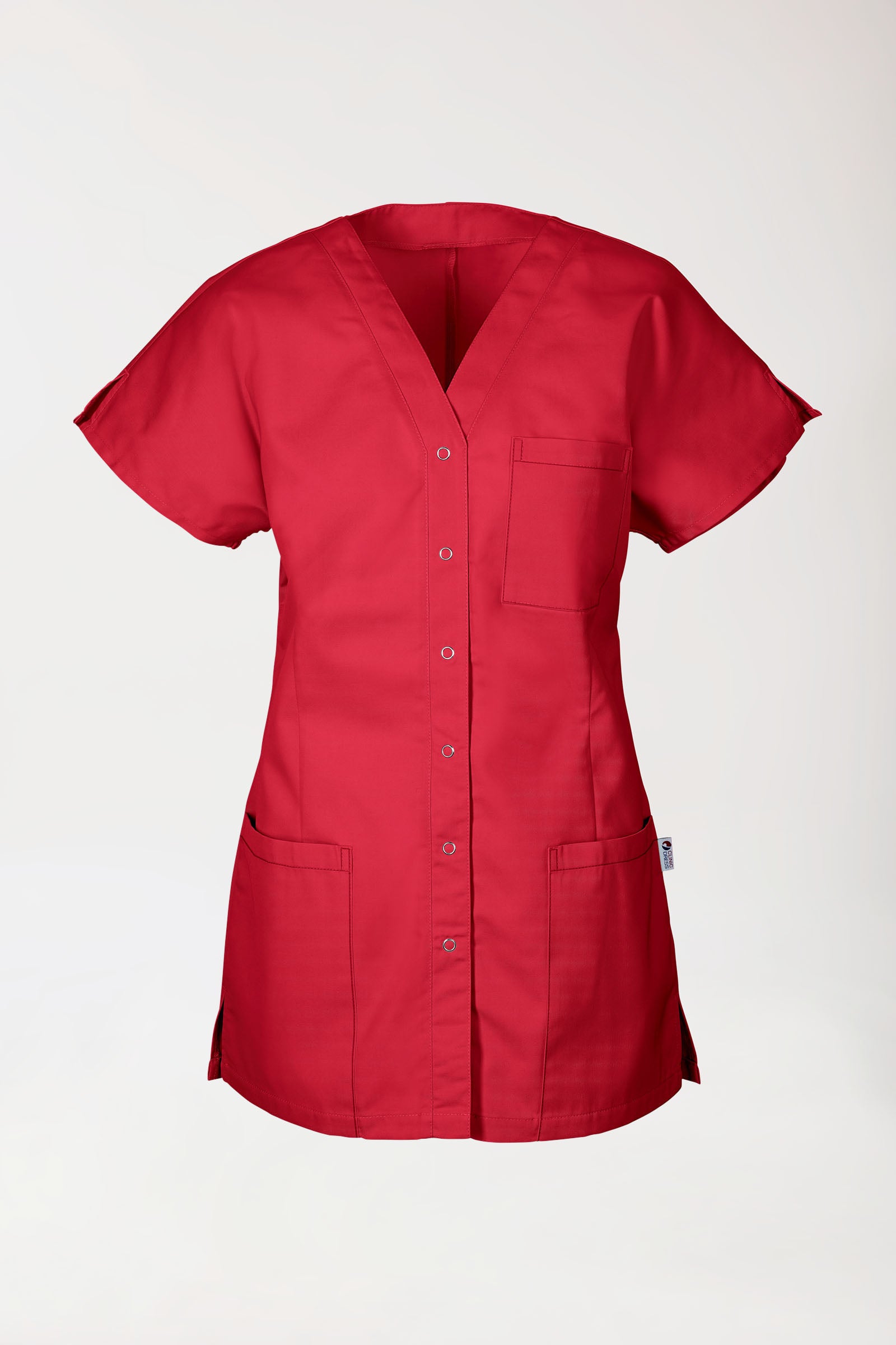 JUST STRONG Blouse Femme - patte pressions rouge