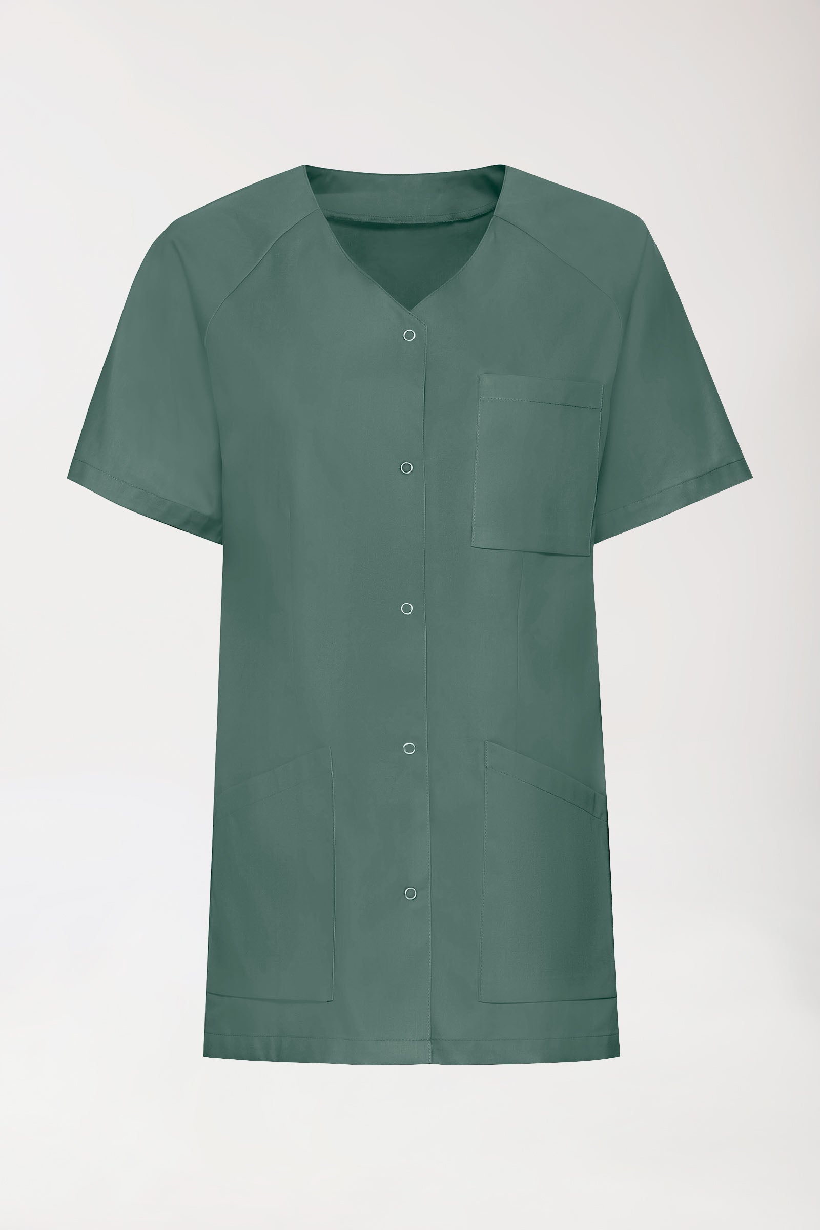 CORE Blouse Femme - Entièrement boutonnée vert foncé