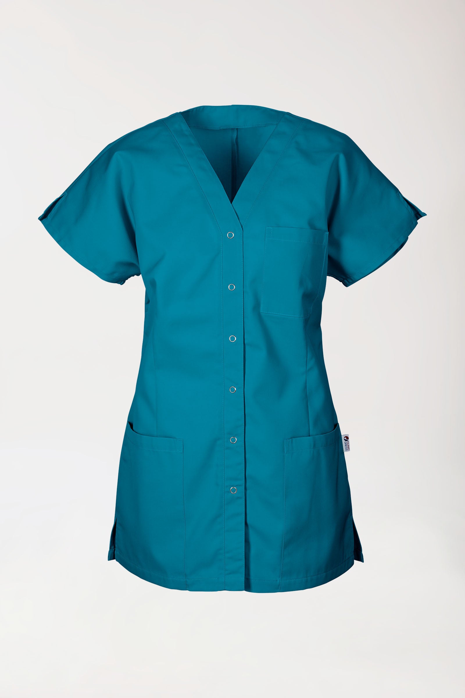 JUST STRONG Blouse Femme - patte pressions vert pétrole