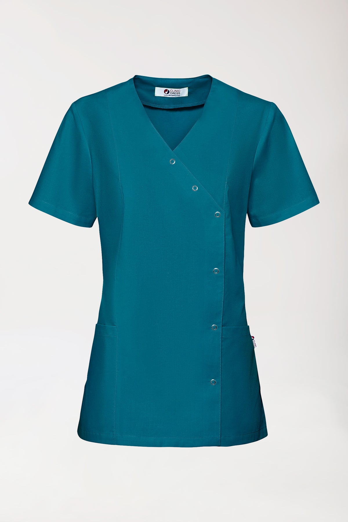 Blouse Stretch Femme - boutonnée vert pétrole