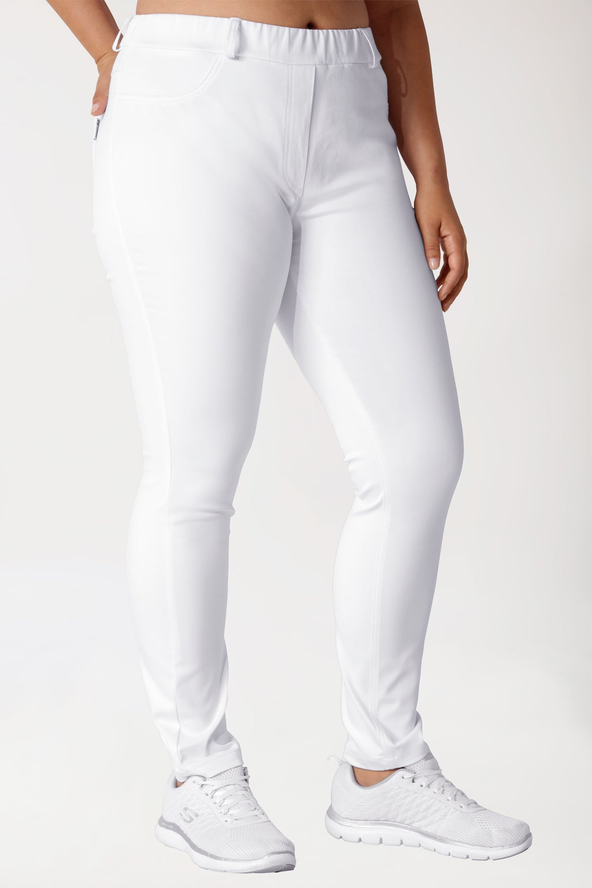 Curved Legging COMFY FLEX - Ceinture entièrement élastiquée blanc, Vue de face