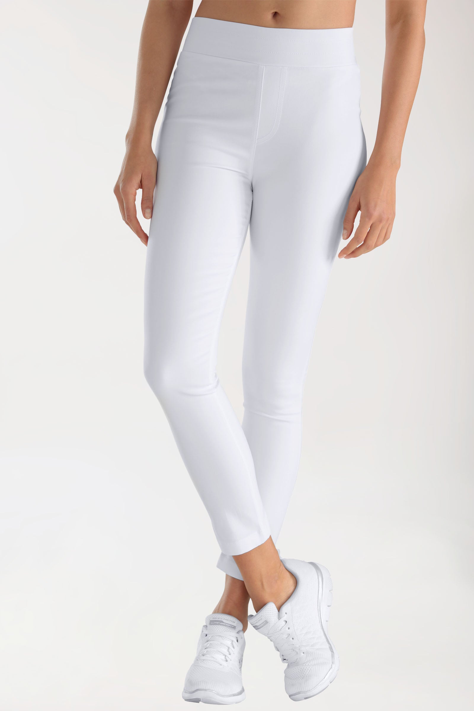 Comfort Stretch Pantalon Femme - Legging longueur 7/8 blanc, Vue de face