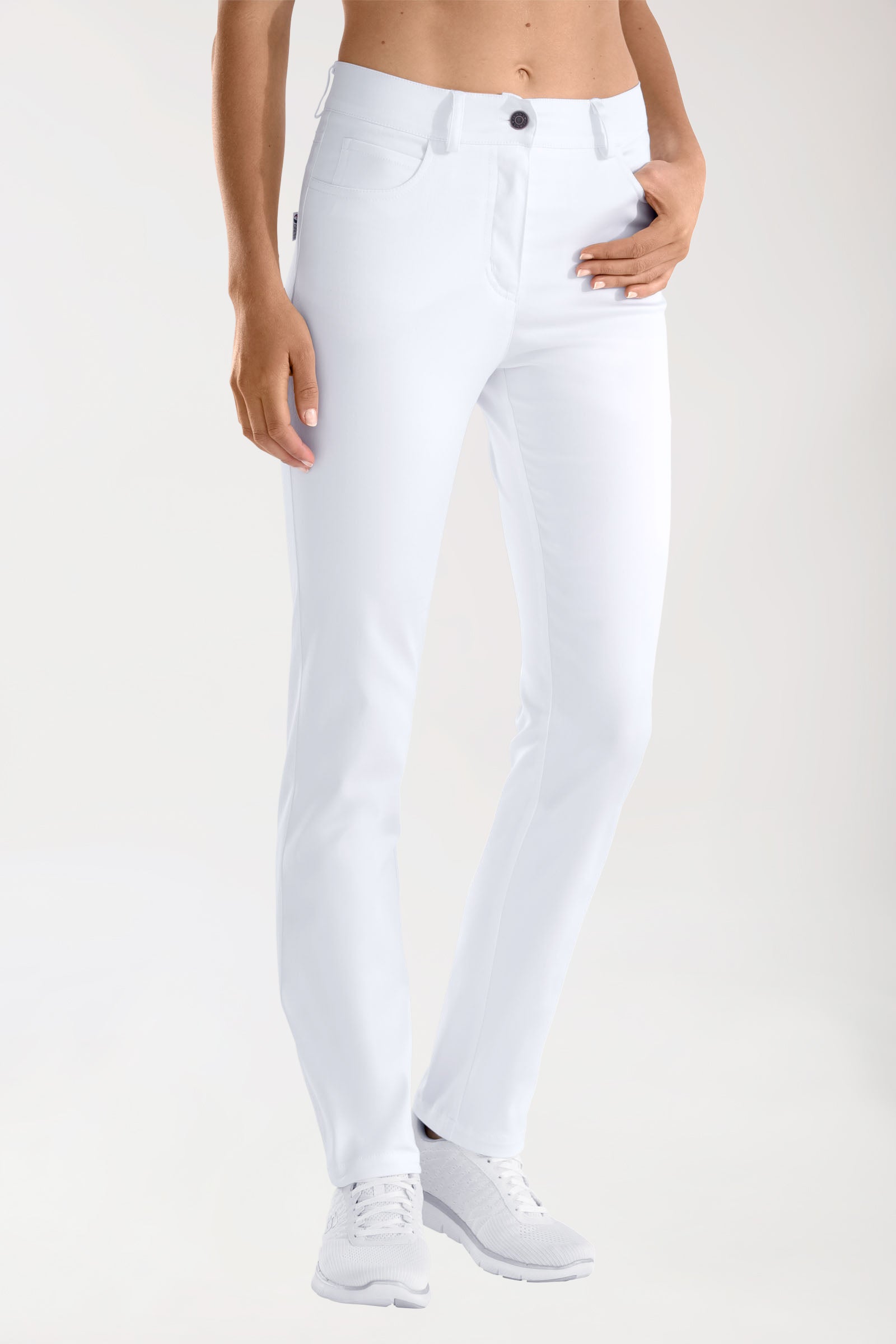 COMFY FLEX Pantalon 5 poches Femme - Jambe droite blanc