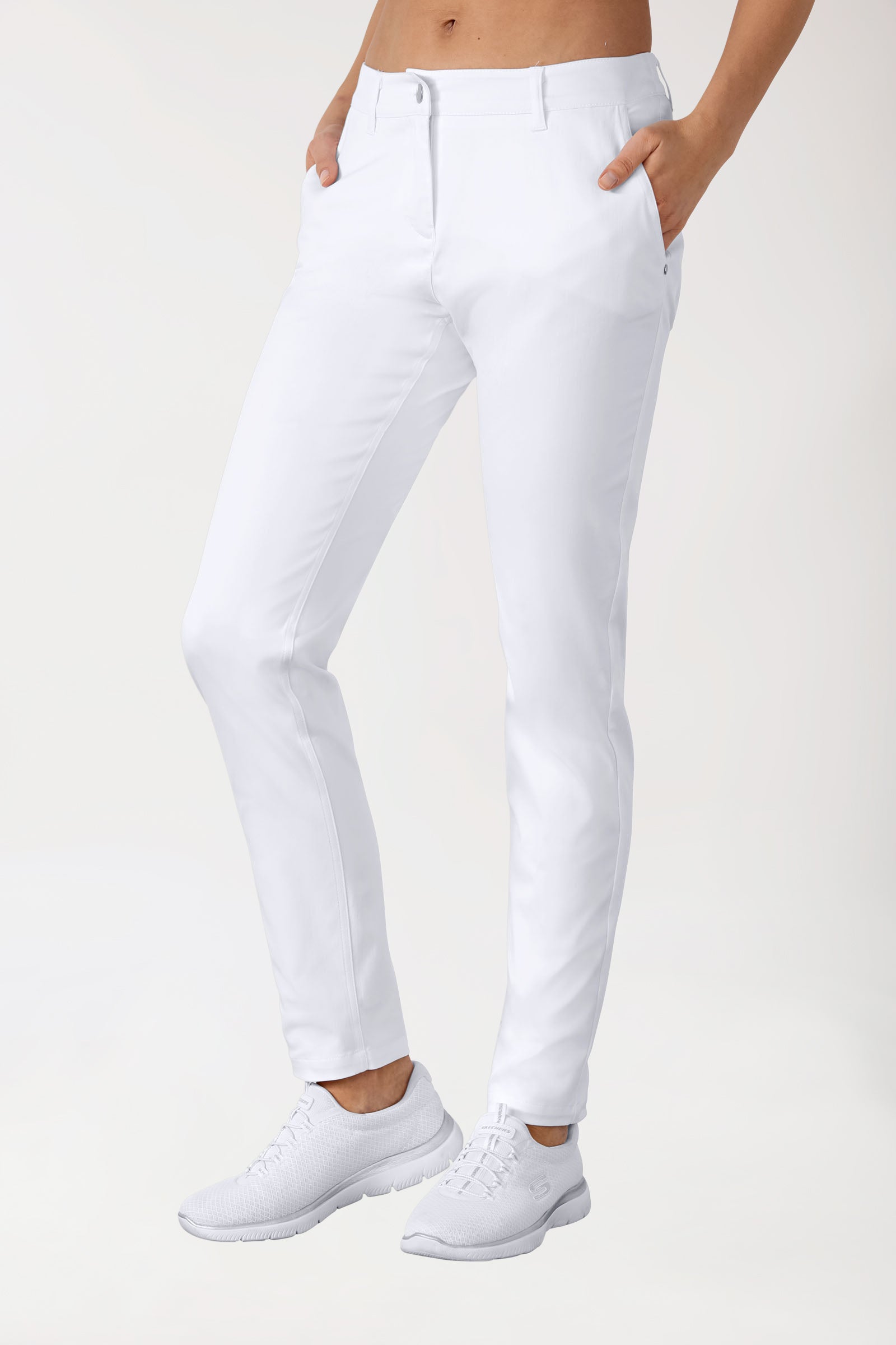 COMFY FLEX Pantalon Femme - Style Chino blanc