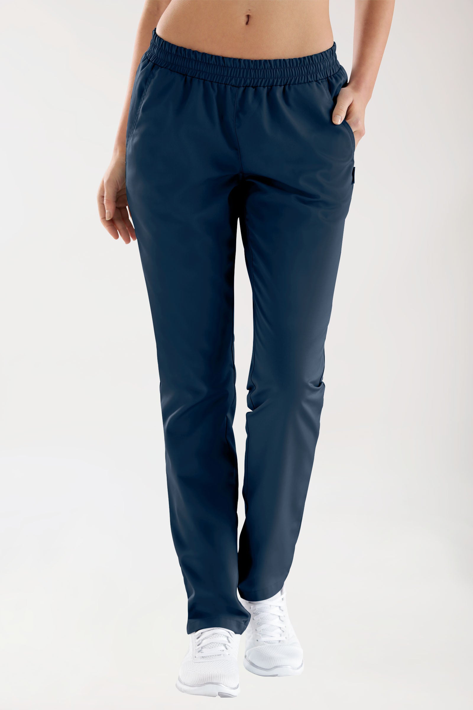 CORE Pantalon Femme - Taille légèrement descendue bleu navy