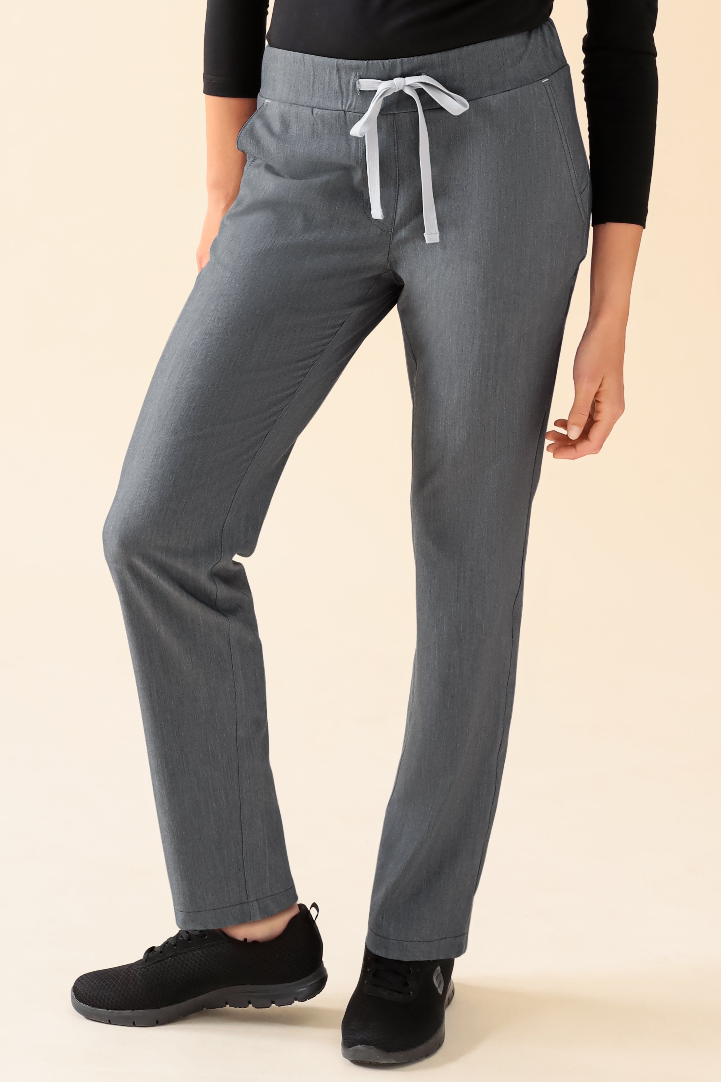 KAERE Pantalon Femme - sans poche cargo gris chiné, Vue de face