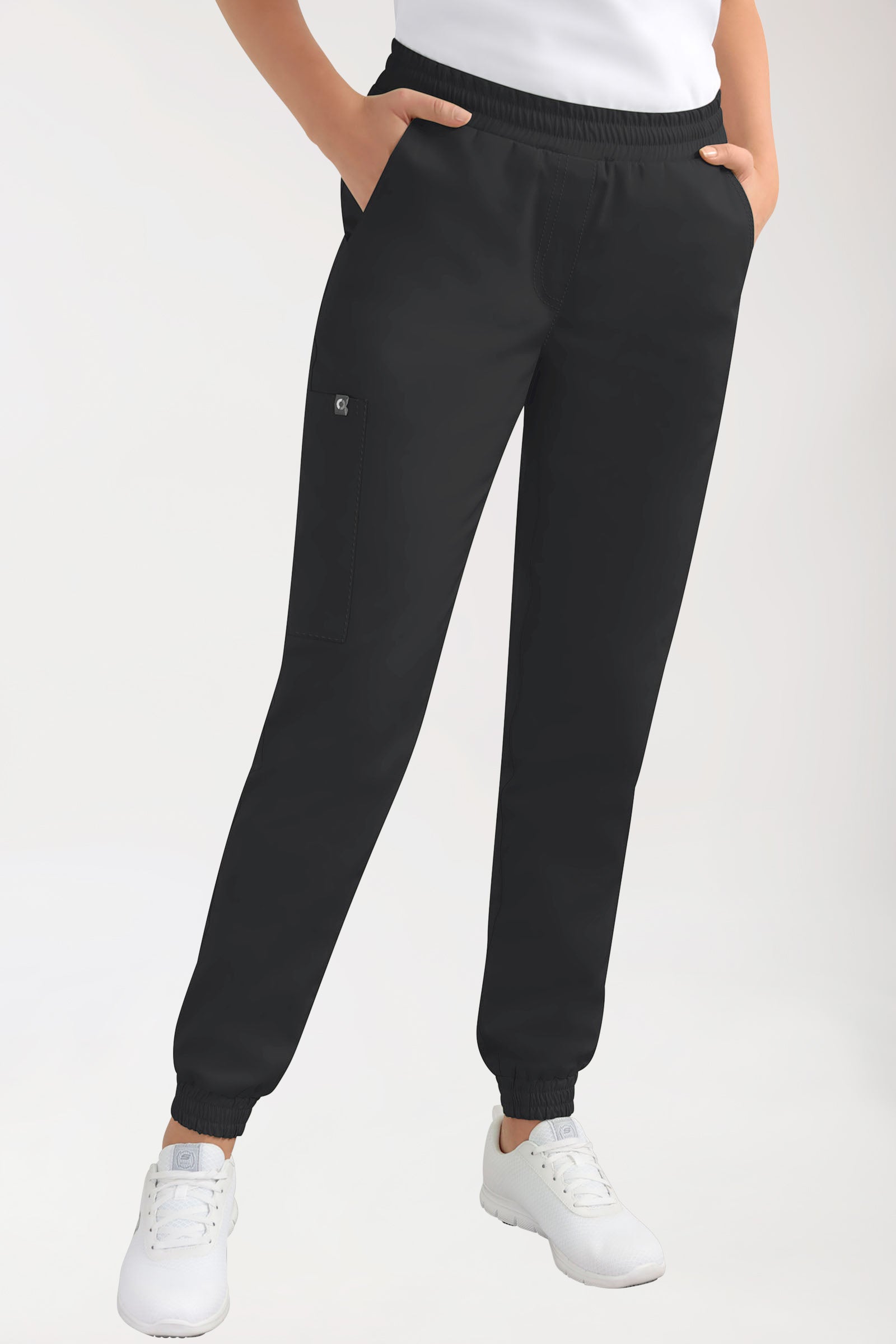 CORE Pantalon Cargo Femme – Style Jogpant noir, Vue de face