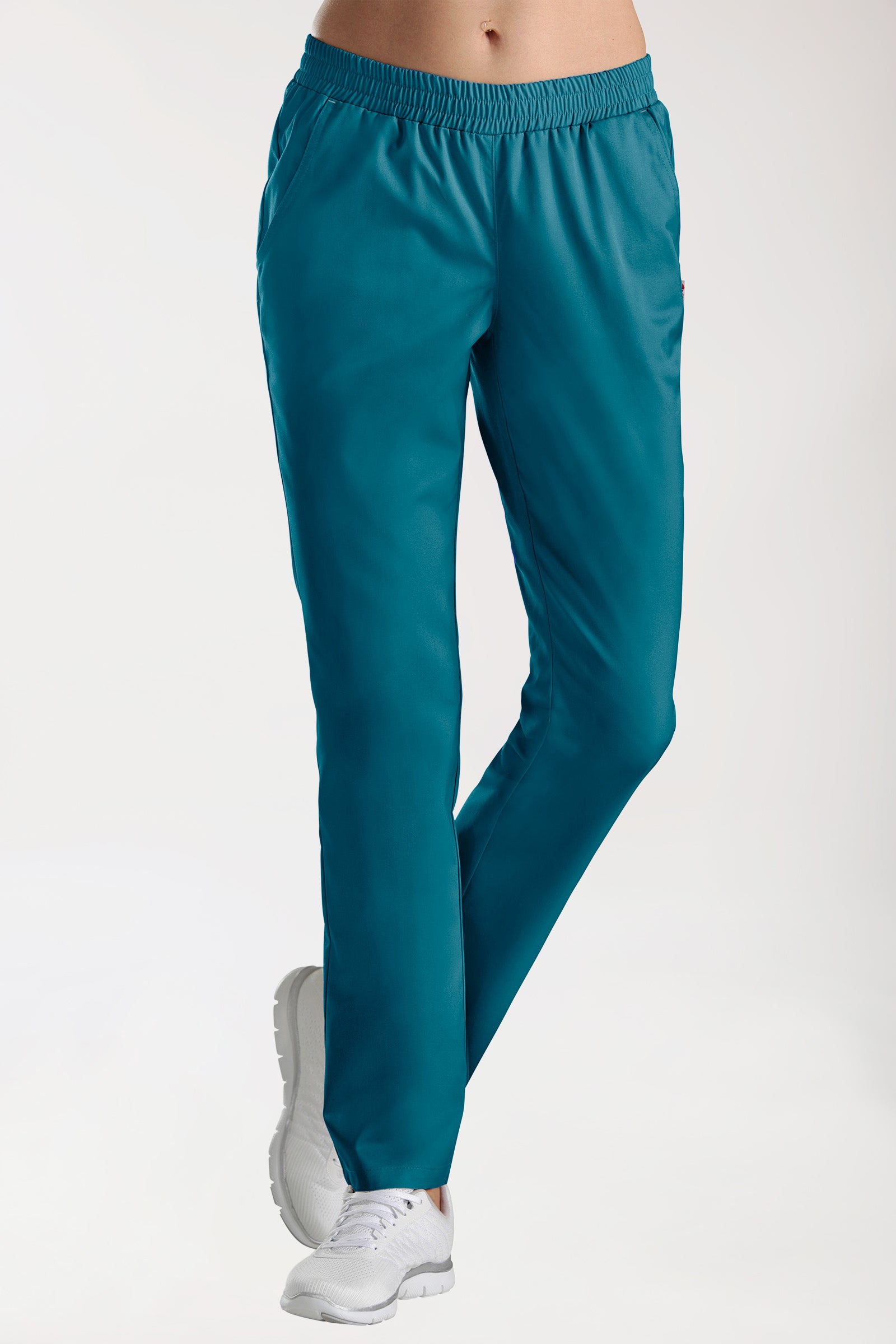 CORE Pantalon Femme - Taille légèrement descendue vert pétrole