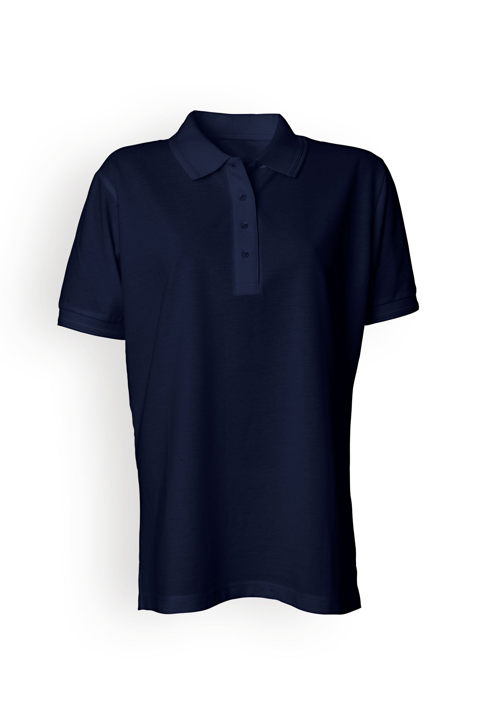 T-shirt Femme en Piqué adapté au lavage industriel selon EN ISO 15797 - Col polo bleu nuit
