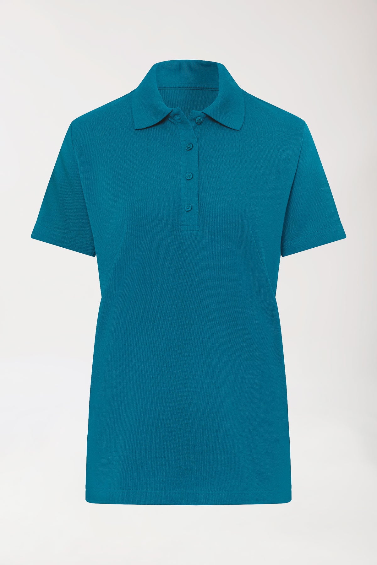 CORE T-shirt Femme – Col polo pétrole, Vue de face