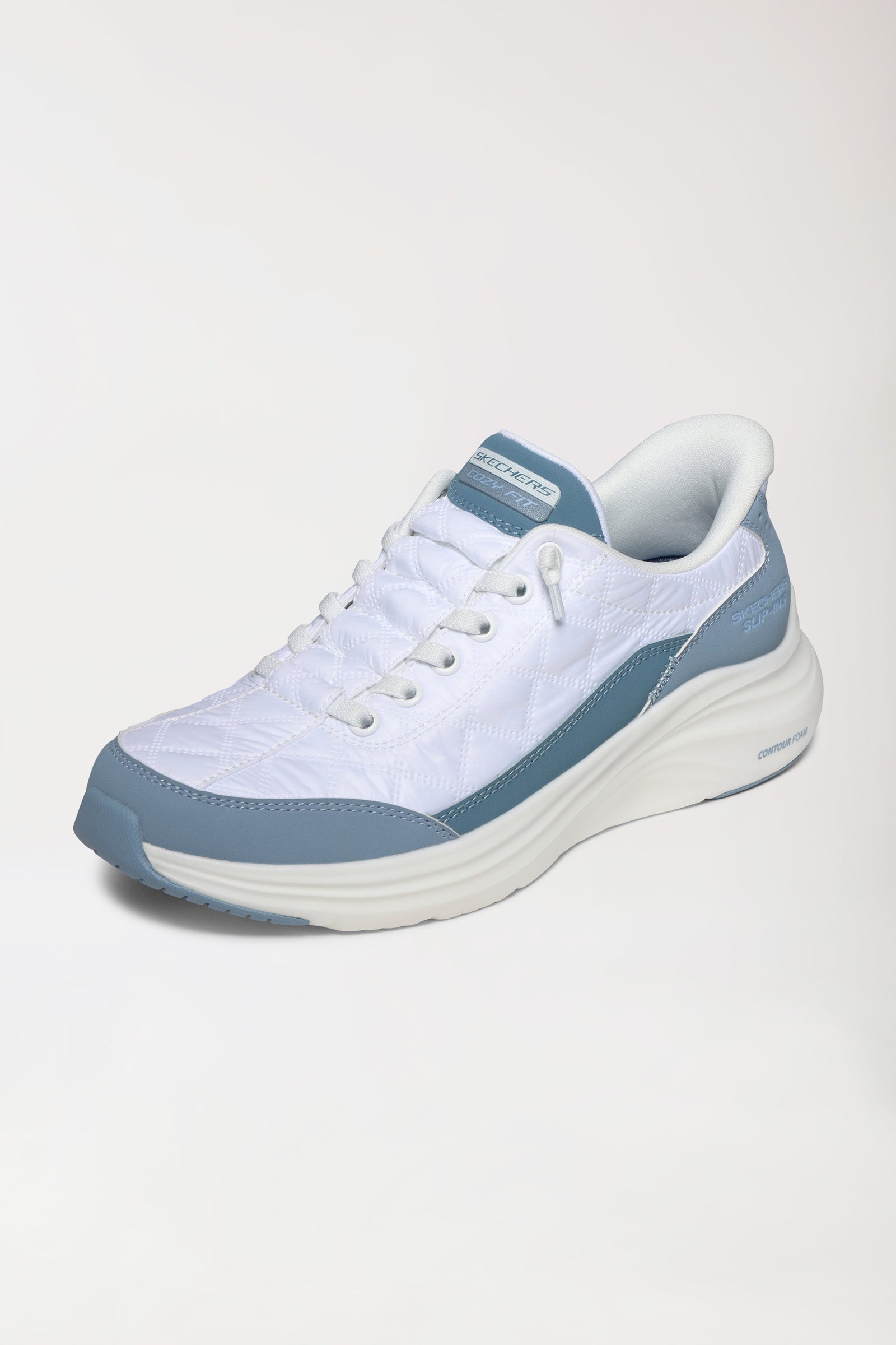 Sneaker Femme-SKECHERS Slip-ins-blanc/bleu clair