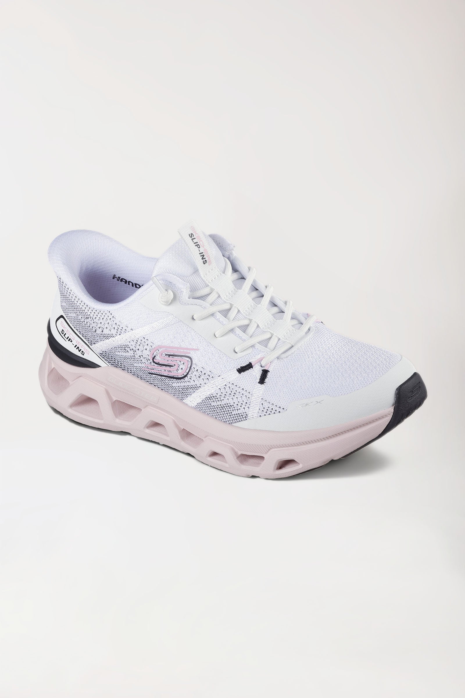 Sneaker Femme blanc noir rose, Vue de face
