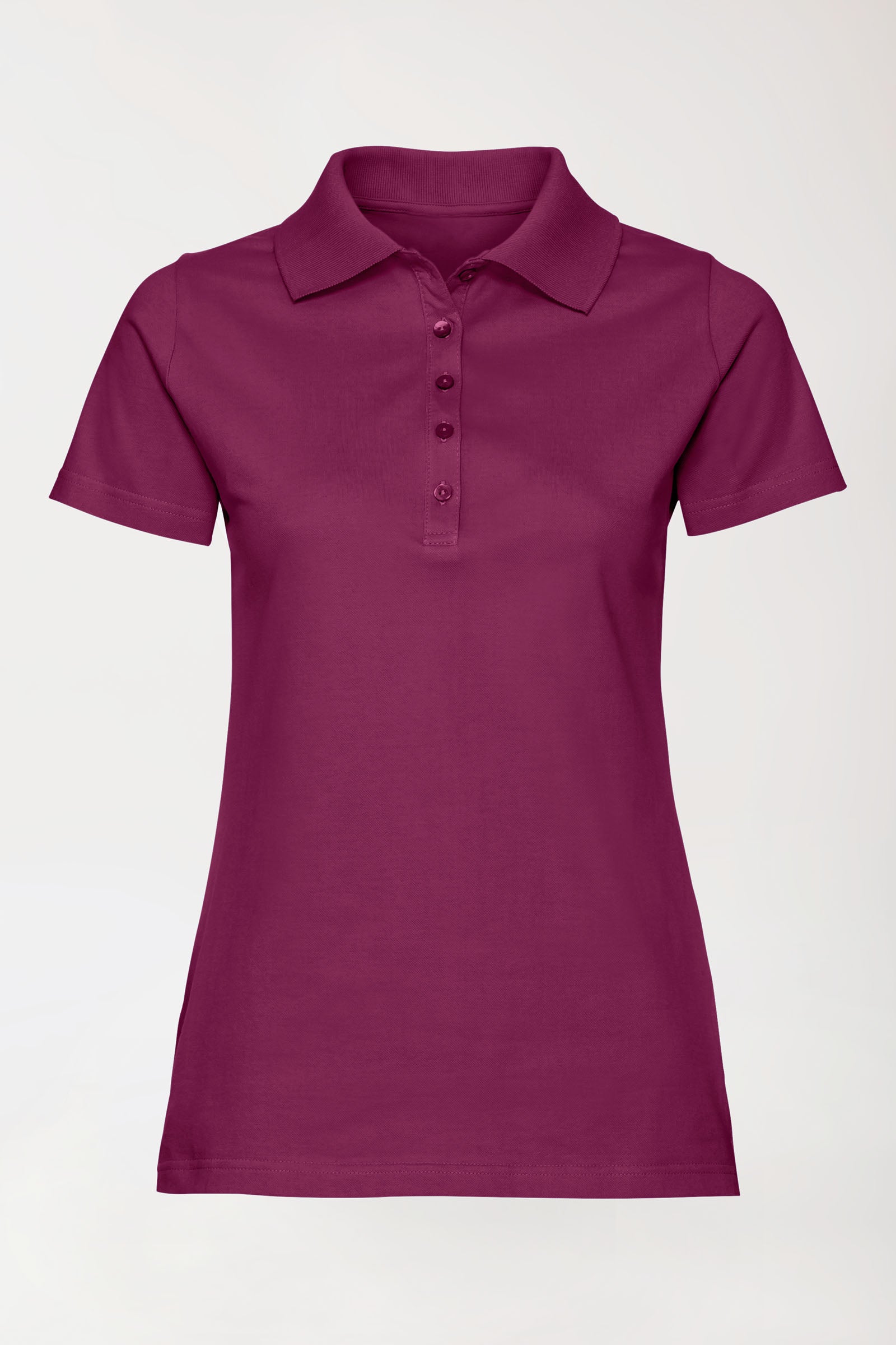 T-shirt Stretch Femme - Col polo berry