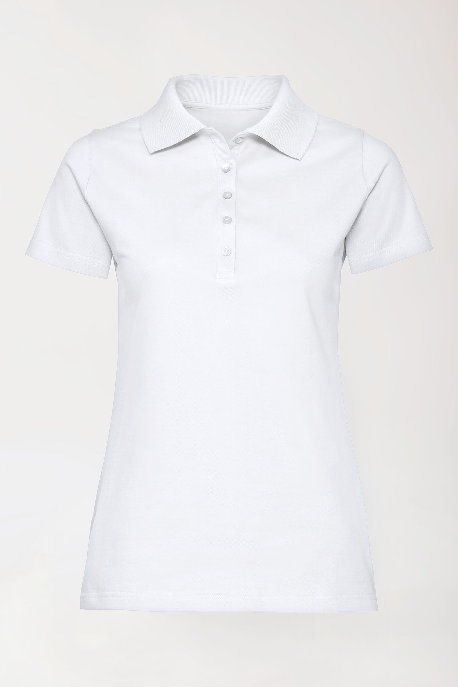 T-shirt Stretch Femme - Col polo blanc